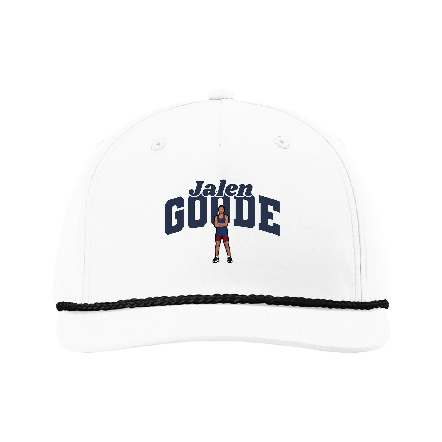 Five-Panel Classic Rope Cap — Signature Arch in White