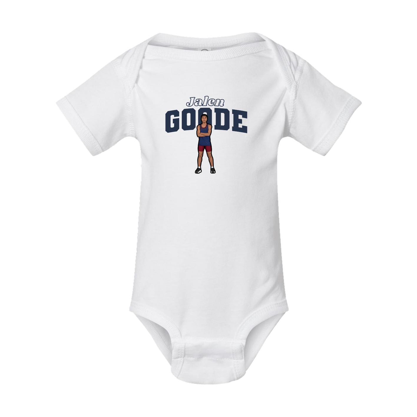 Baby Onesie — Name Arch in White