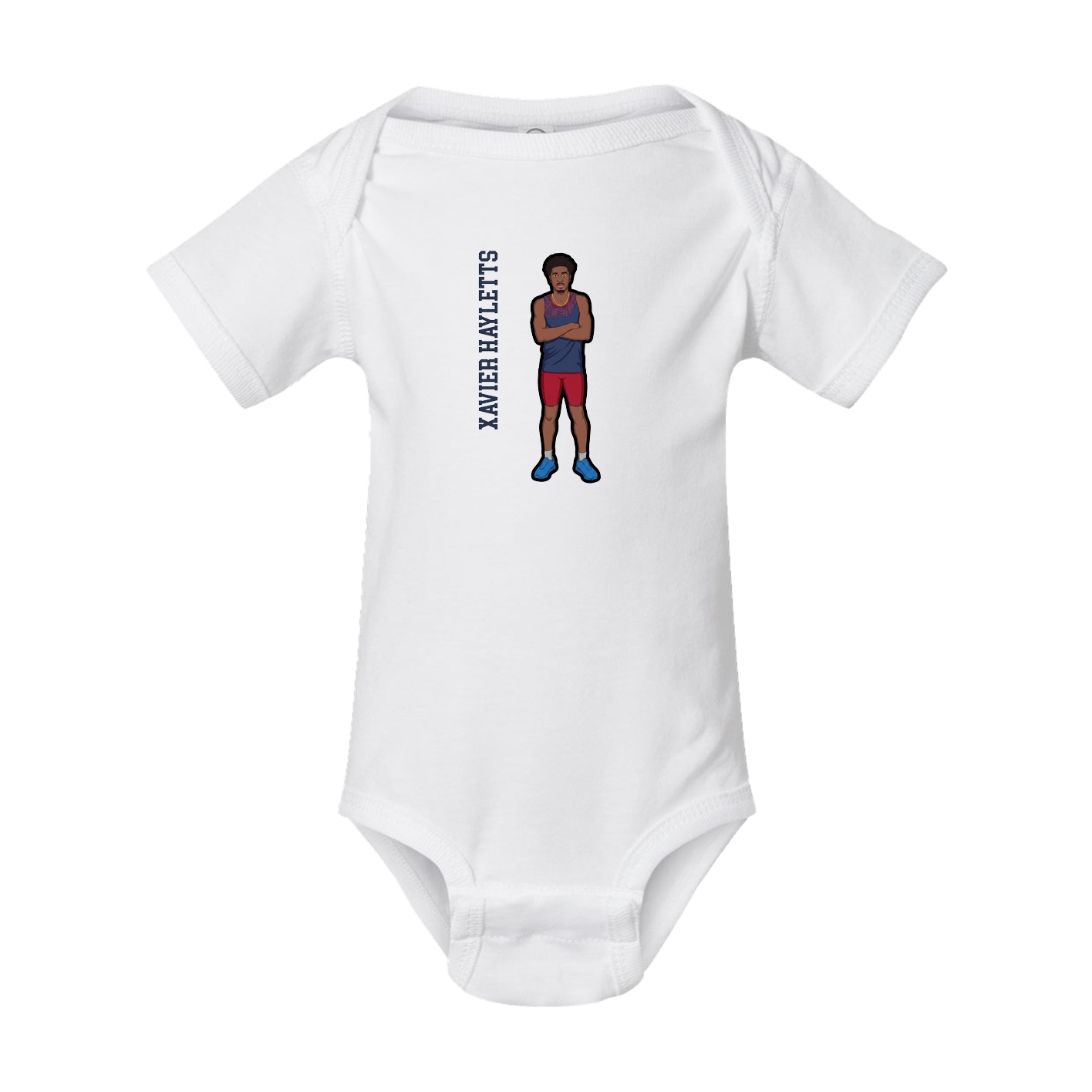 Baby Onesie — Name Vertical in White