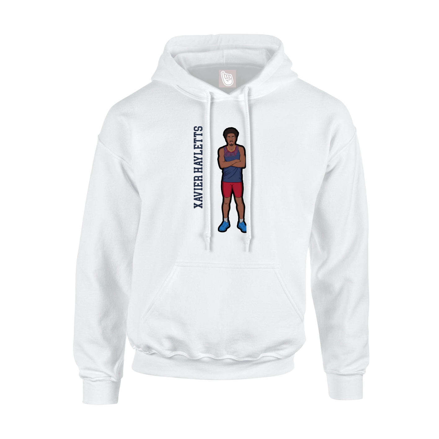 Youth Hoodie — Name Vertical in White