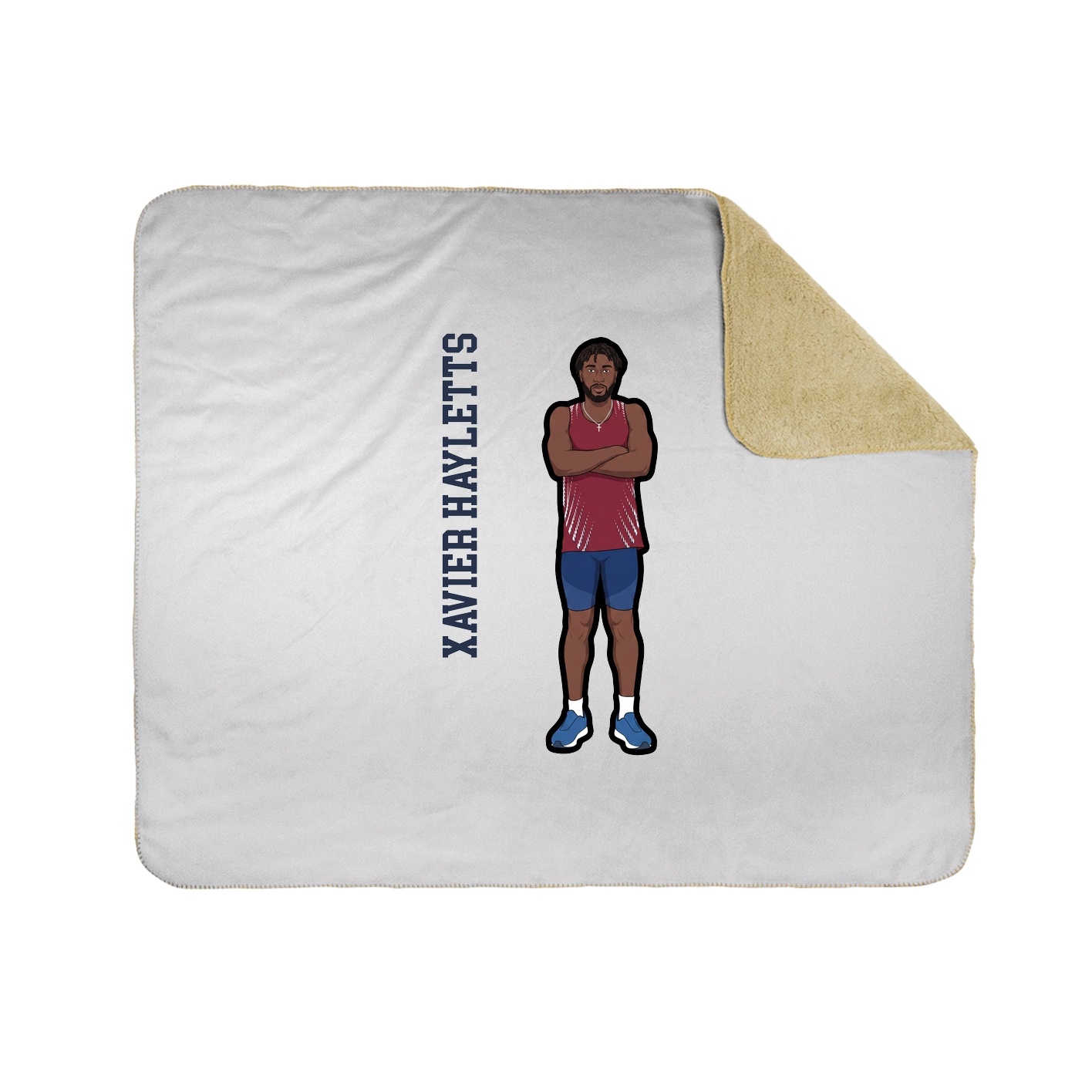 Throw Blanket — Name Vertical in White