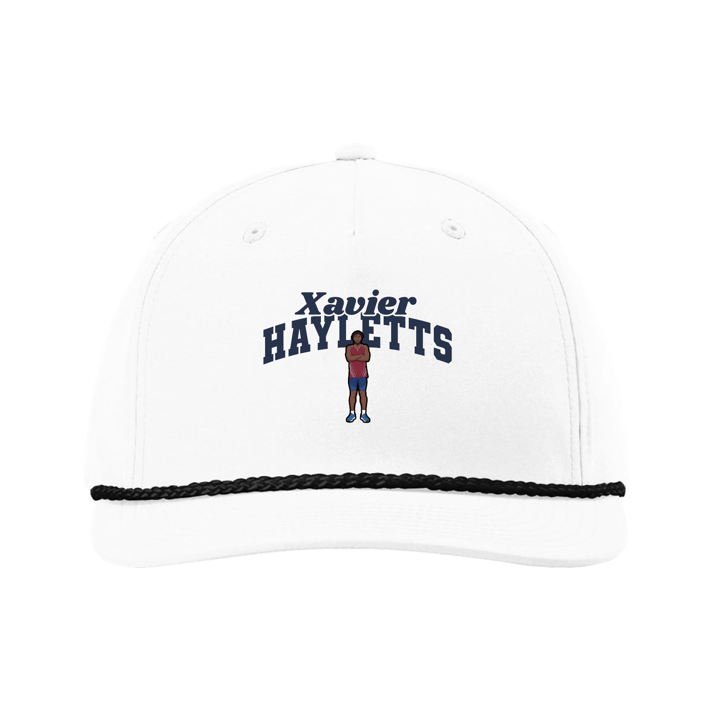 Five-Panel Classic Rope Cap — Signature Arch in White
