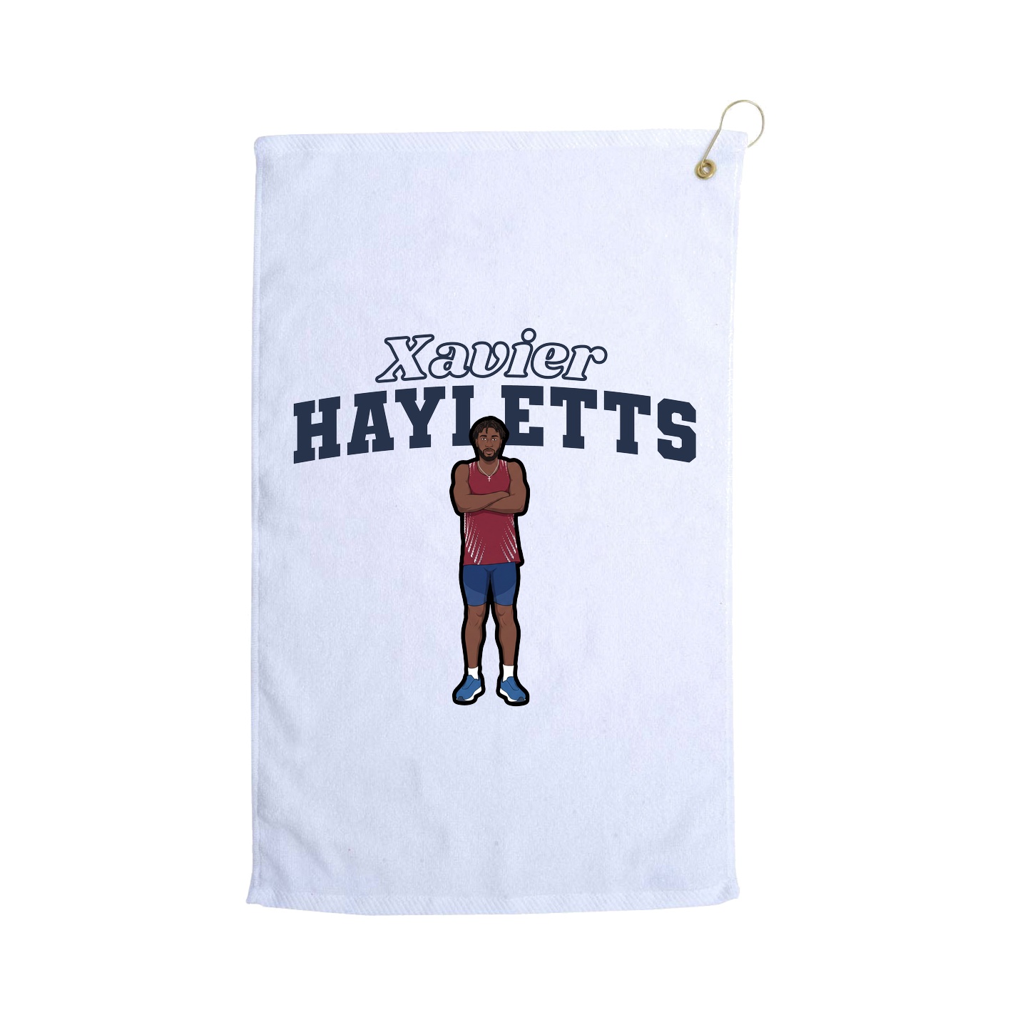 Golf Towel — Name Arch in White