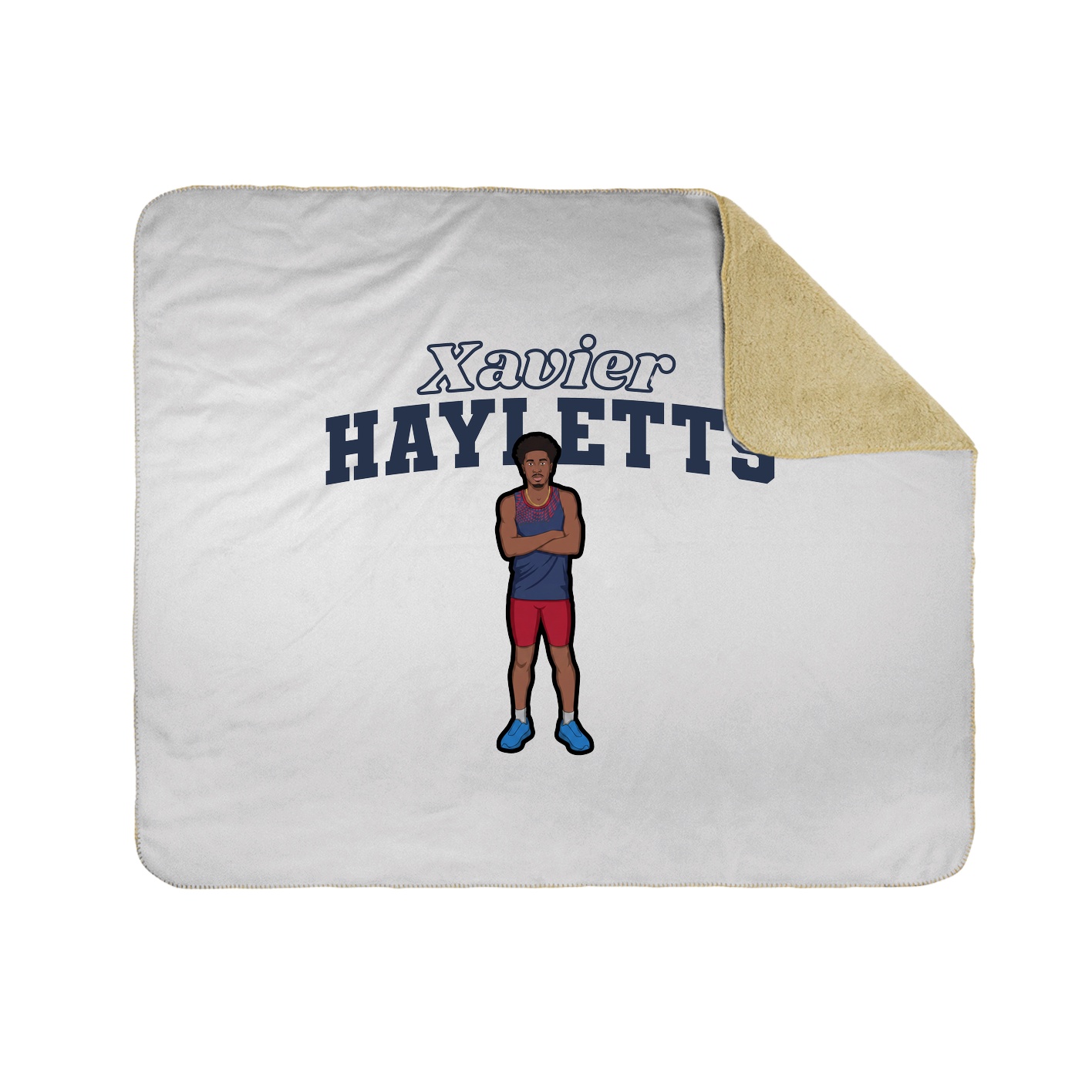 Throw Blanket — Name Arch in White