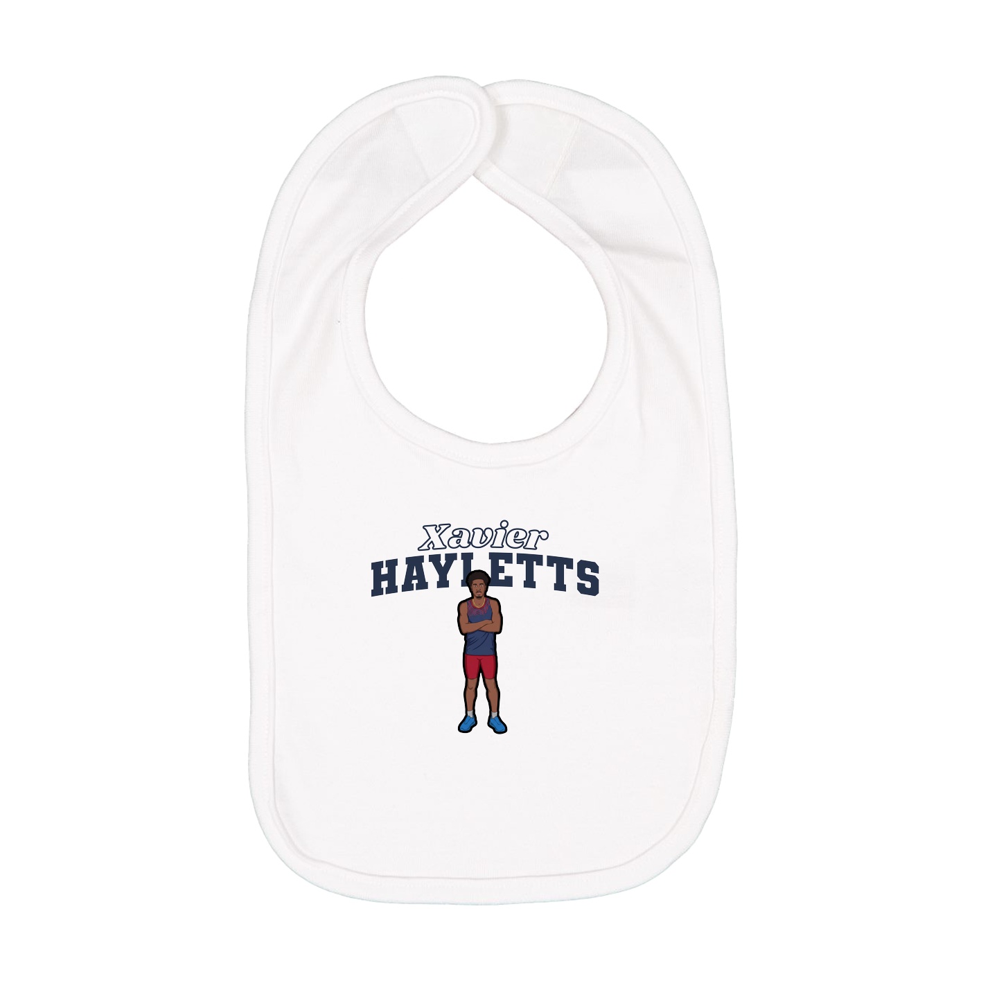 Infant Bib — Name Arch in White