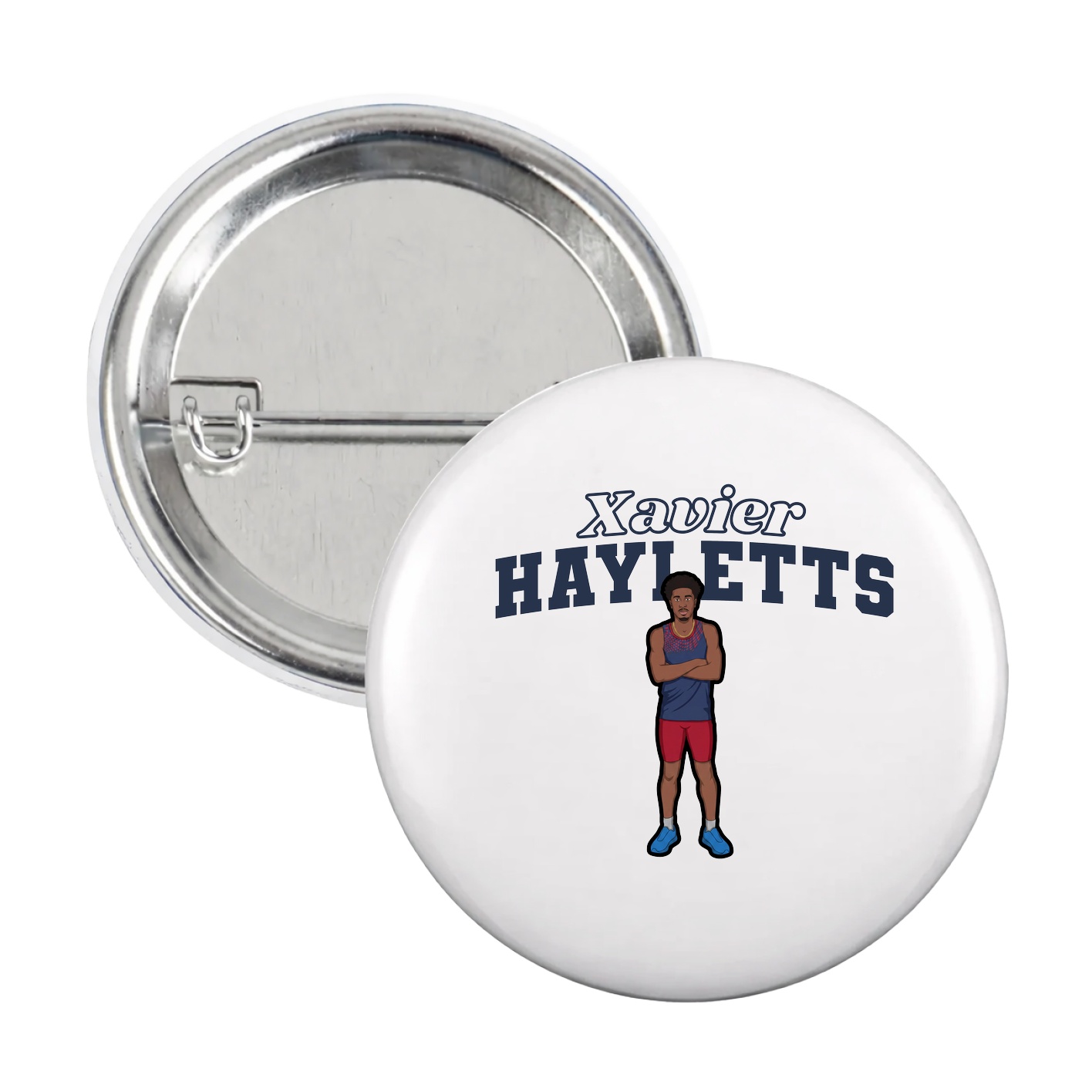Game Day Button — Name Arch in White