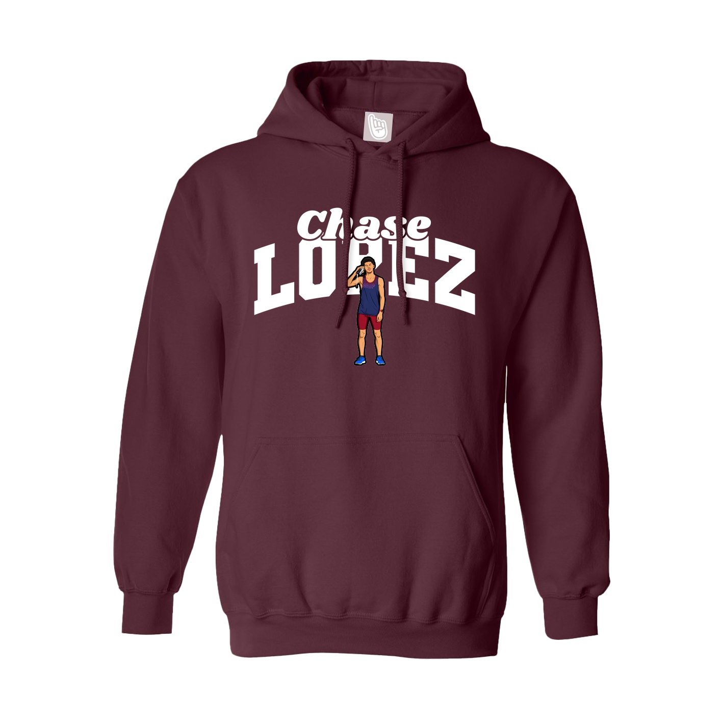 Youth Hoodie — Signature Arch in Maroon