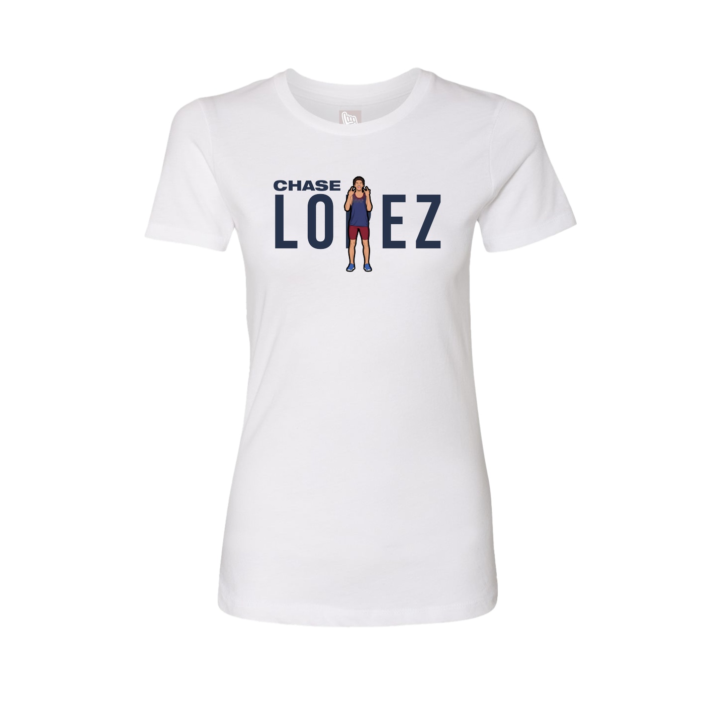 Fitted Women's Tee — Player Name in White
