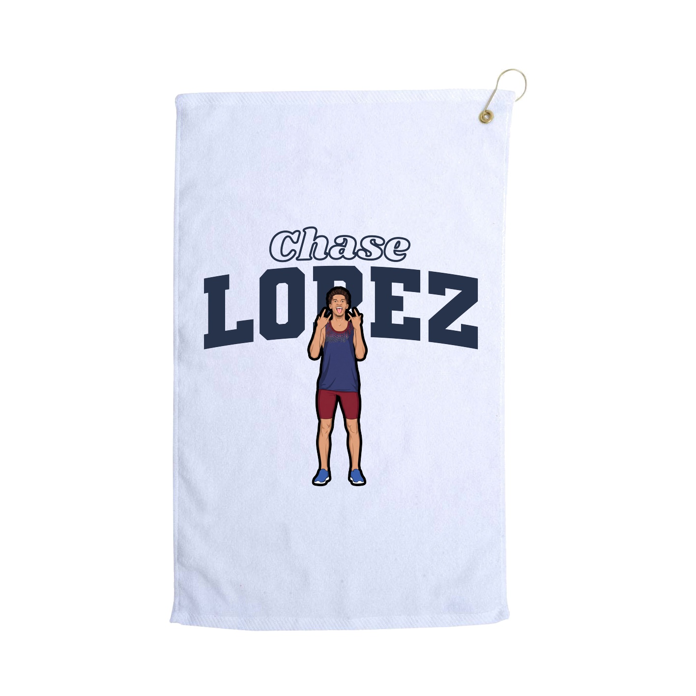 Golf Towel — Name Arch in White