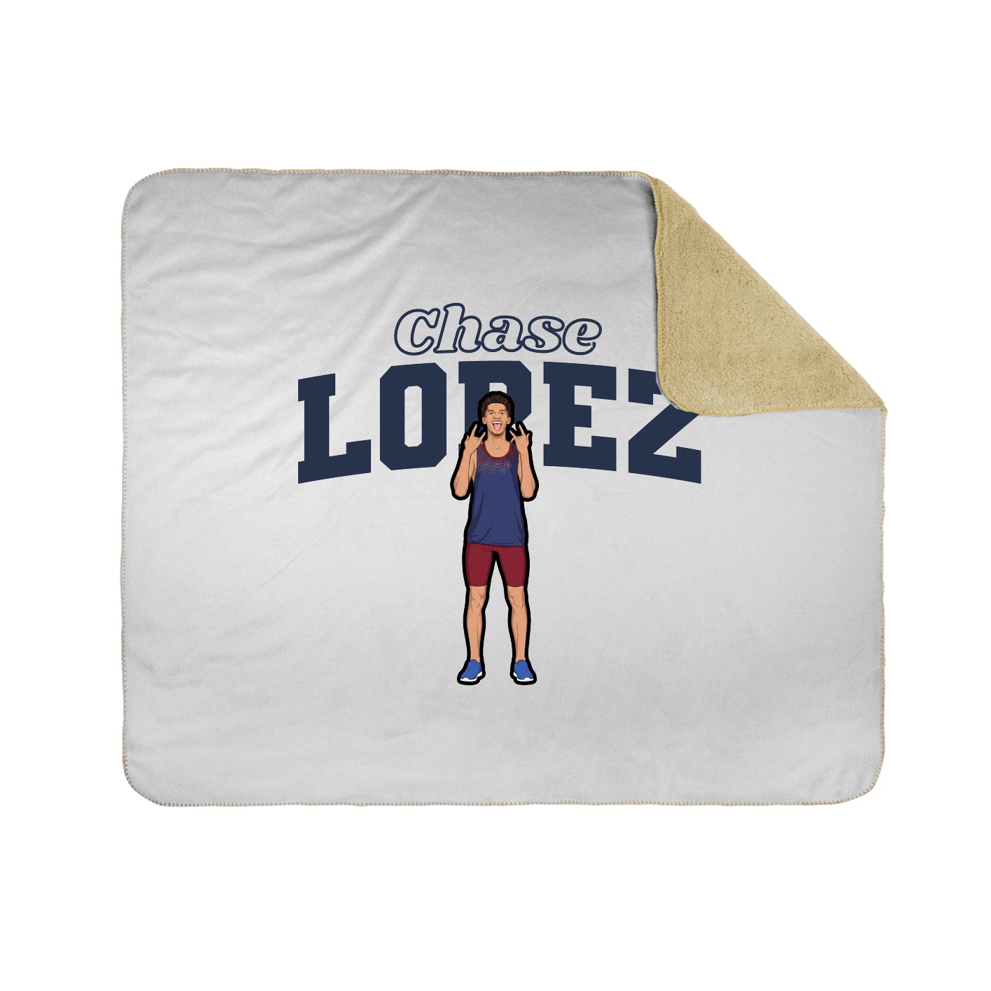 Throw Blanket — Name Arch in White