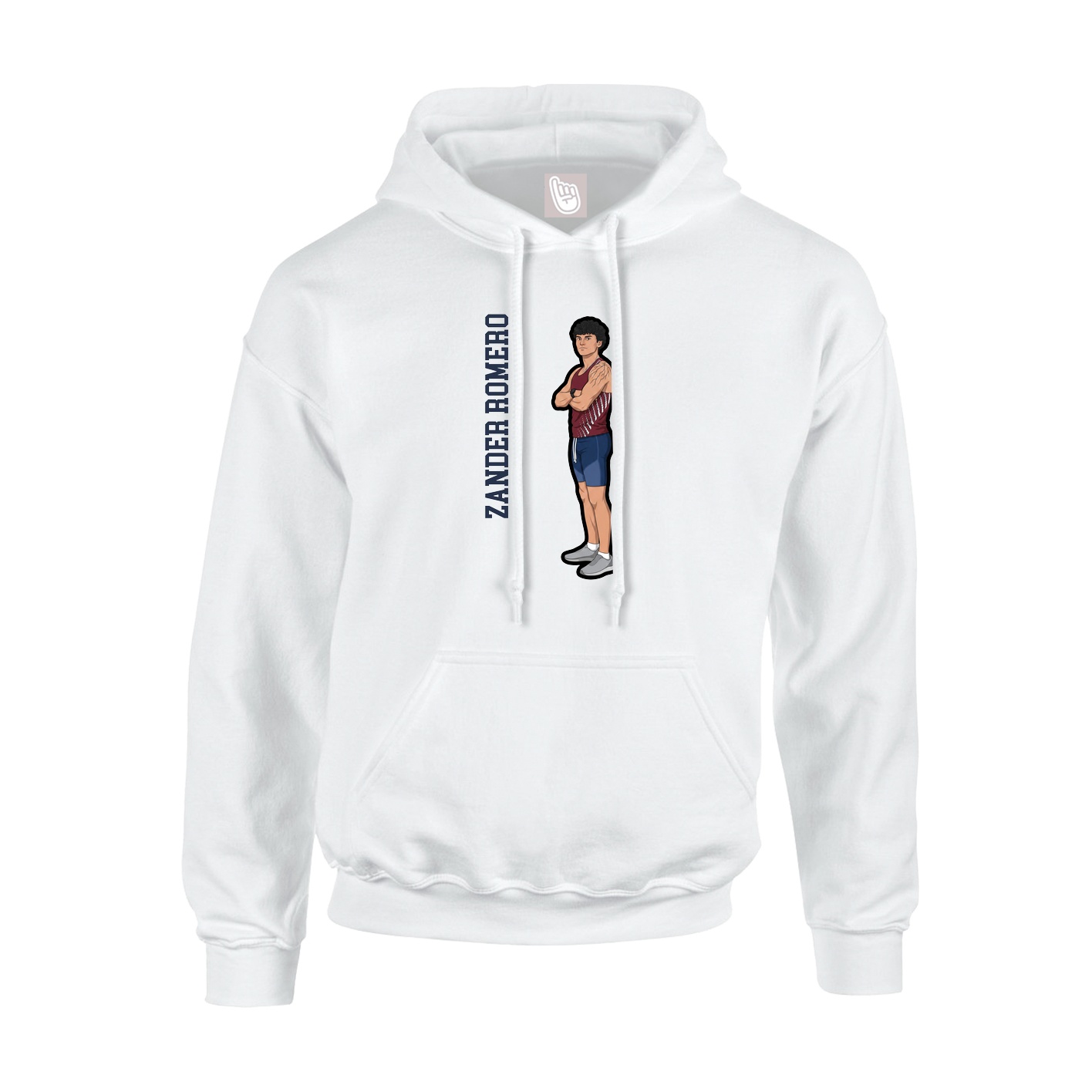 Hoodie — Name Vertical in White