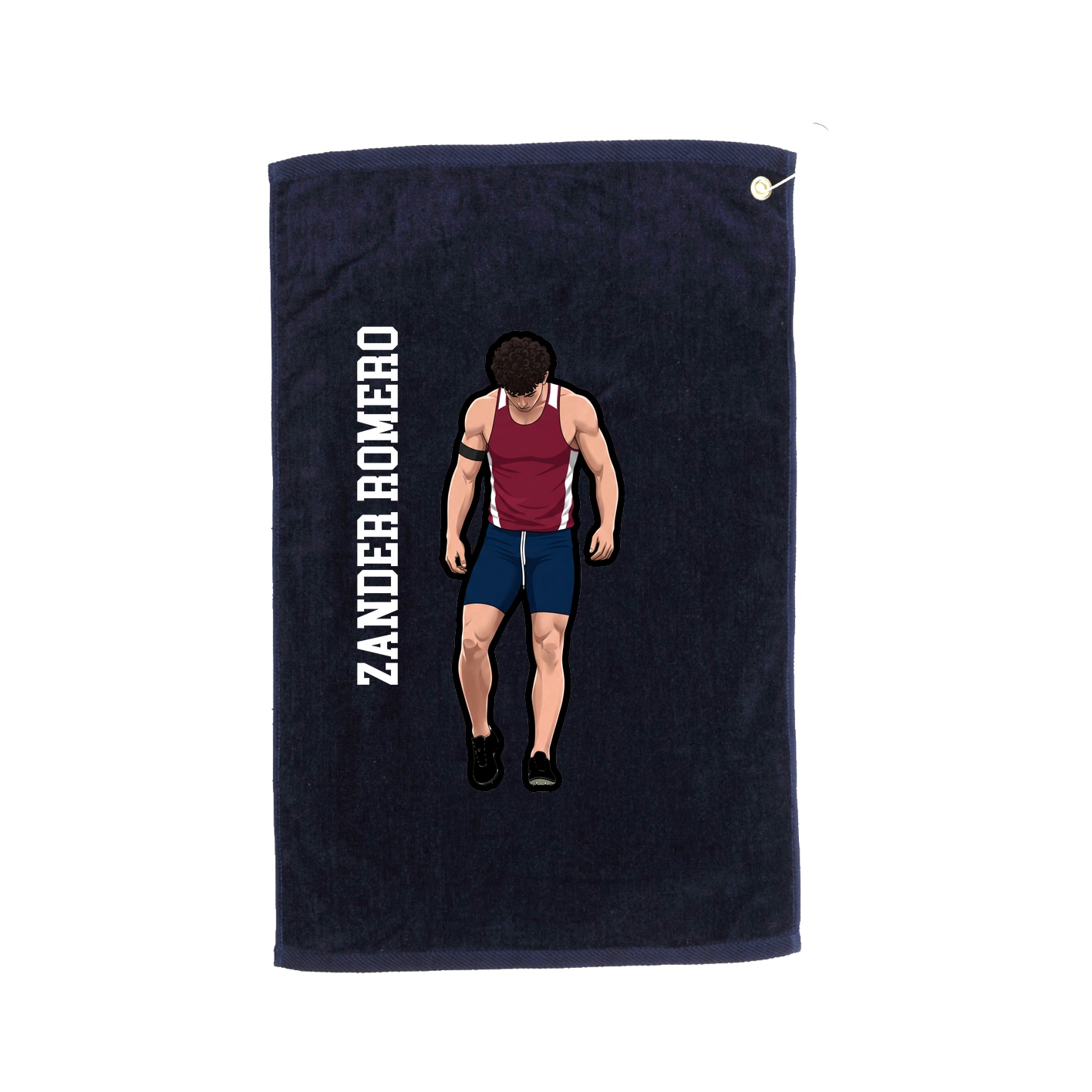 Golf Towel — Name Vertical in Navy