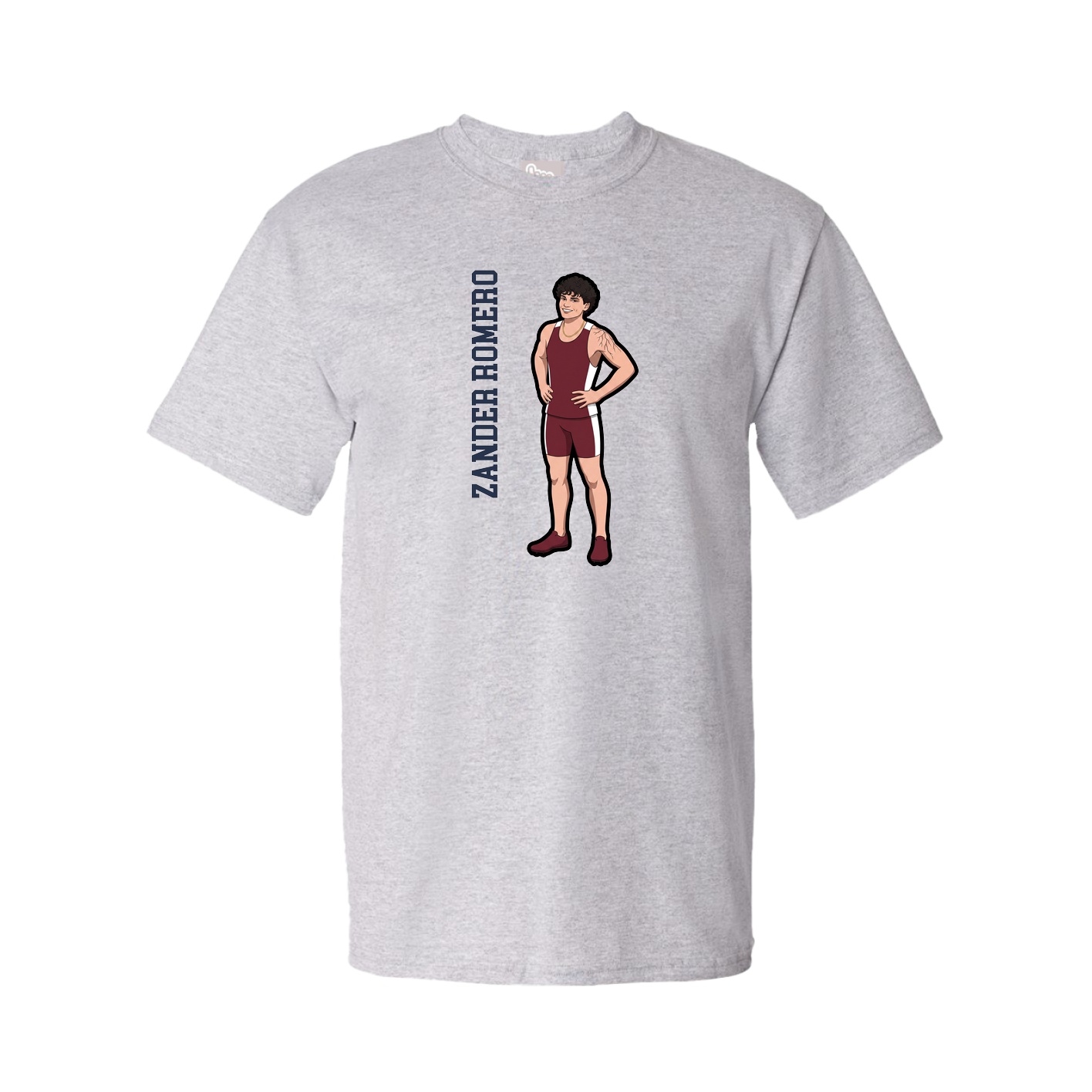 Youth Tee — Name Vertical in Grey