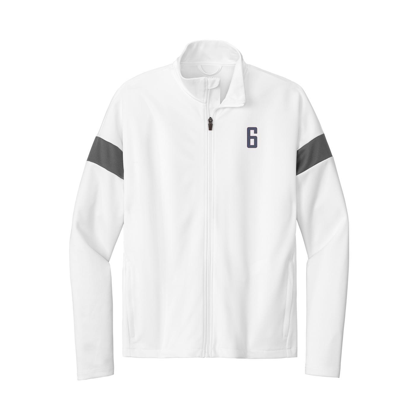 Team Travel Full-Zip Jacket — Front Shirsy in White/Grey
