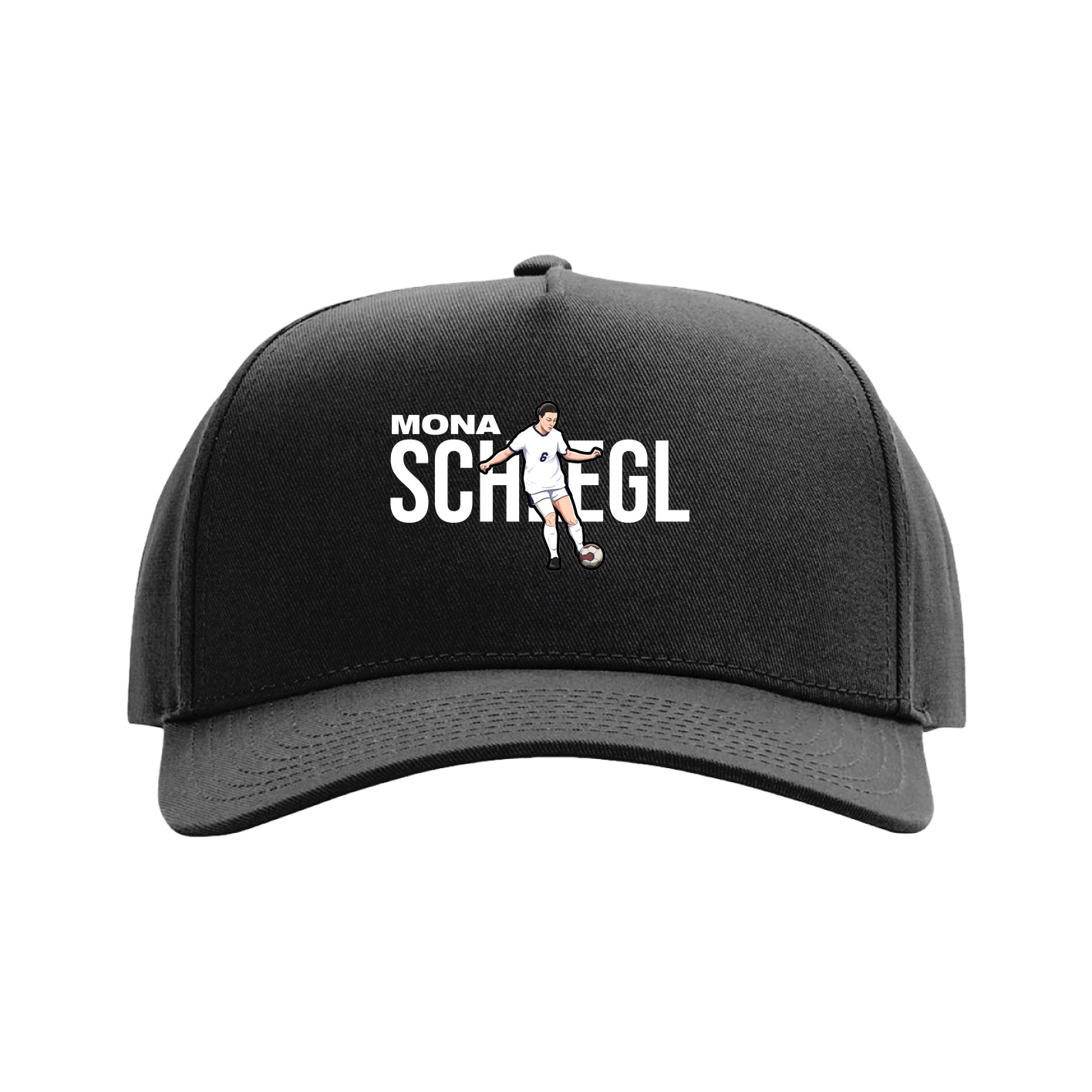 Full Fabric Five-Panel Champ Cap — Player Name in Black
