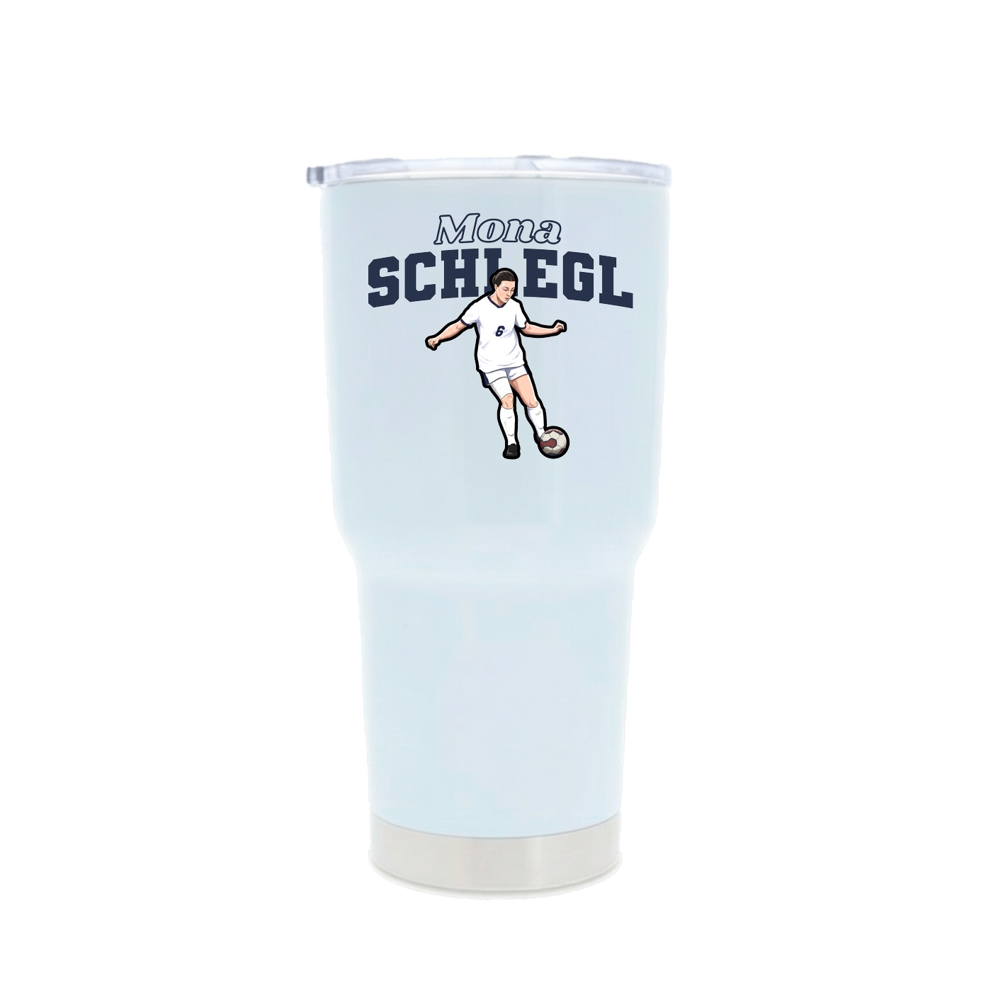 30oz Stainless Steel Tumbler — Name Arch in White