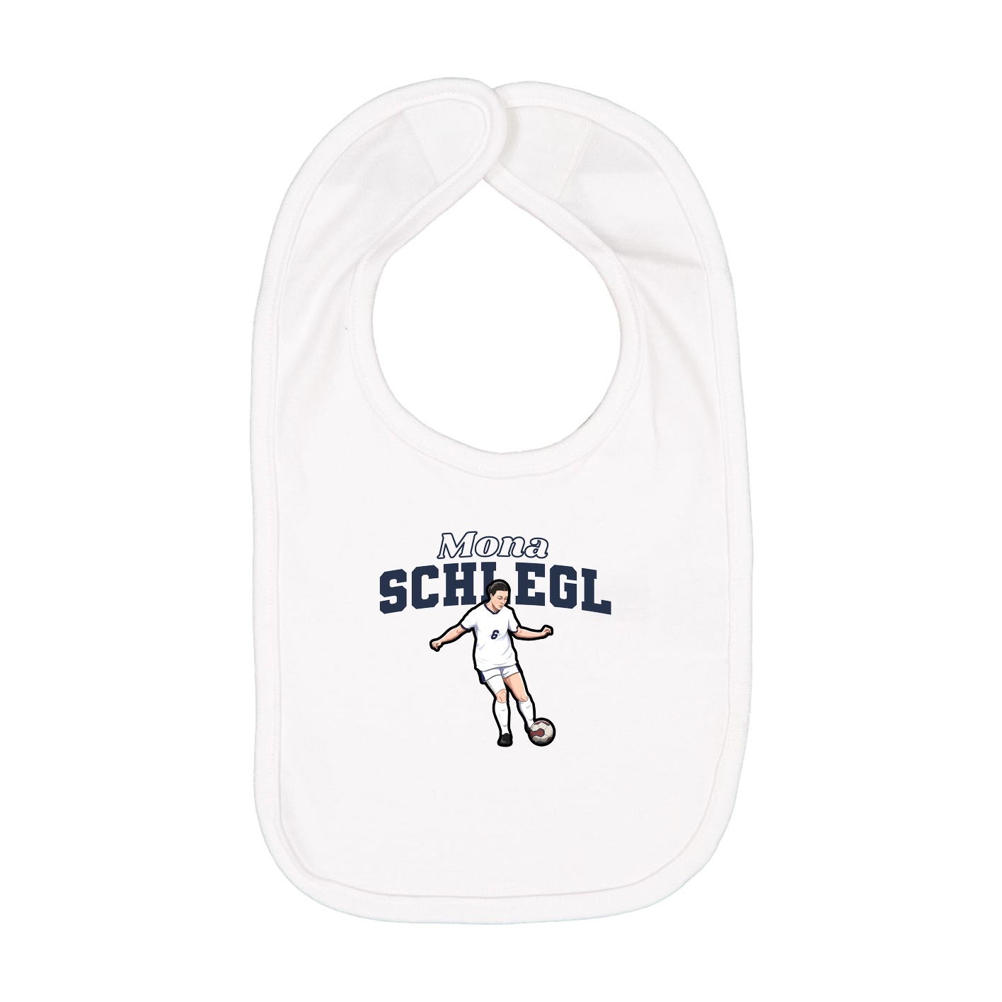 Infant Bib — Name Arch in White