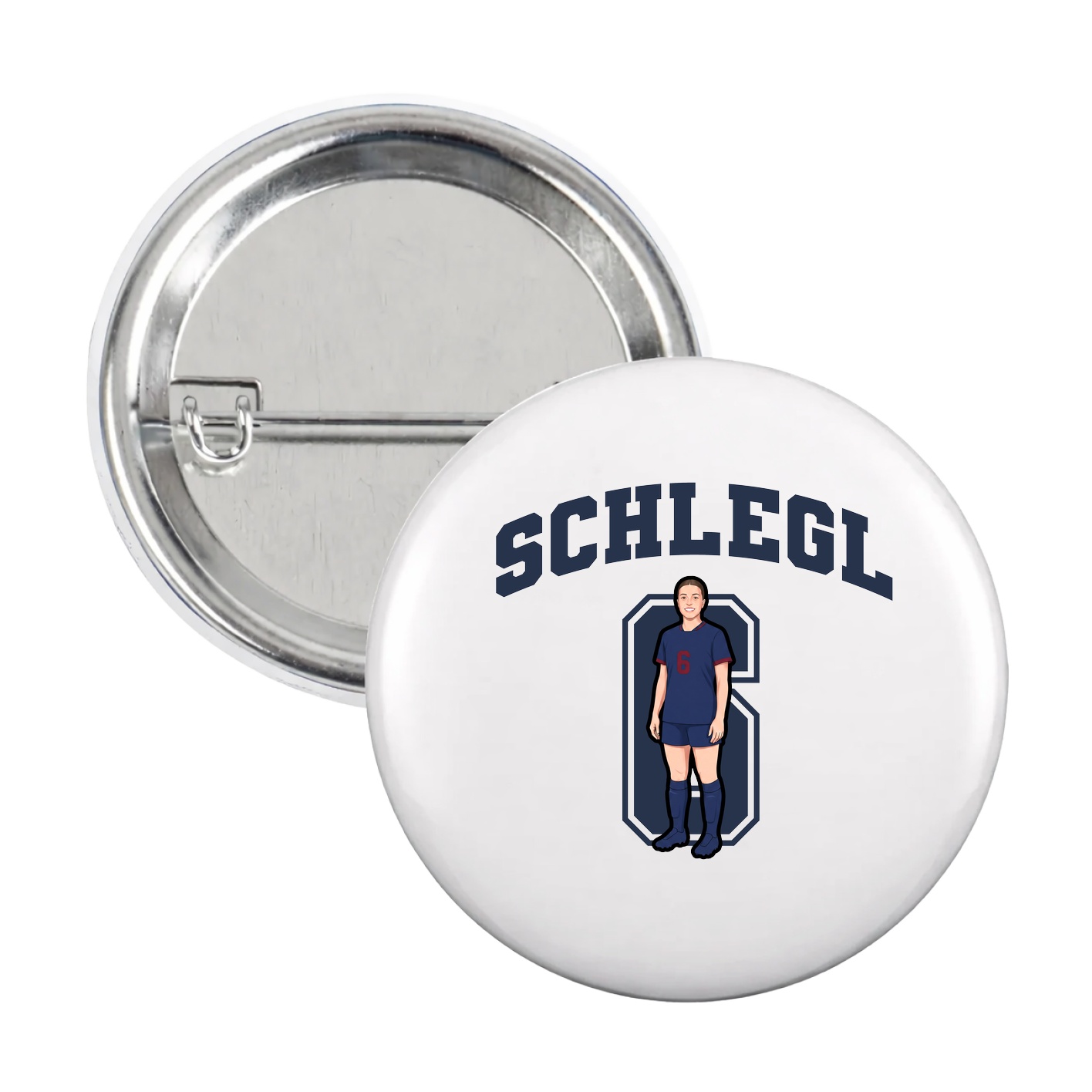 Game Day Button — Number in White