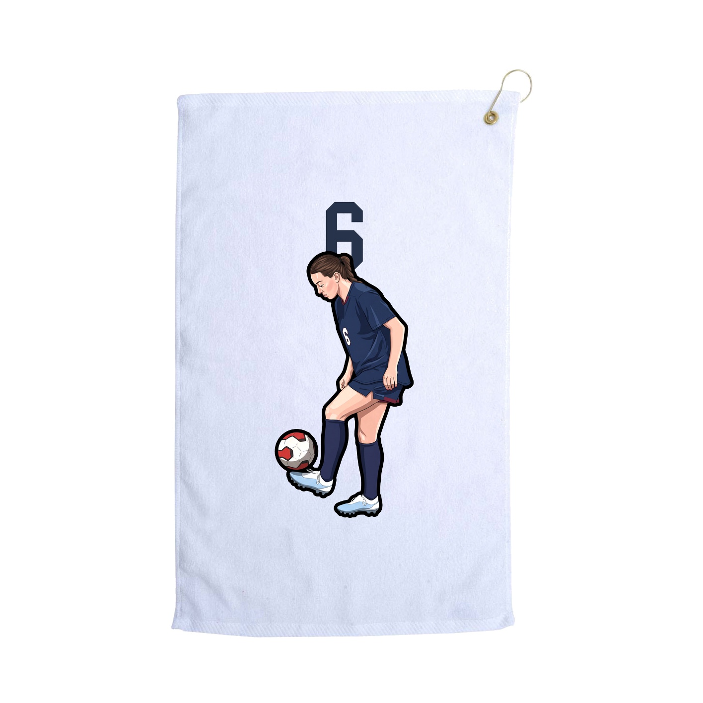 Golf Towel — Number Top in White