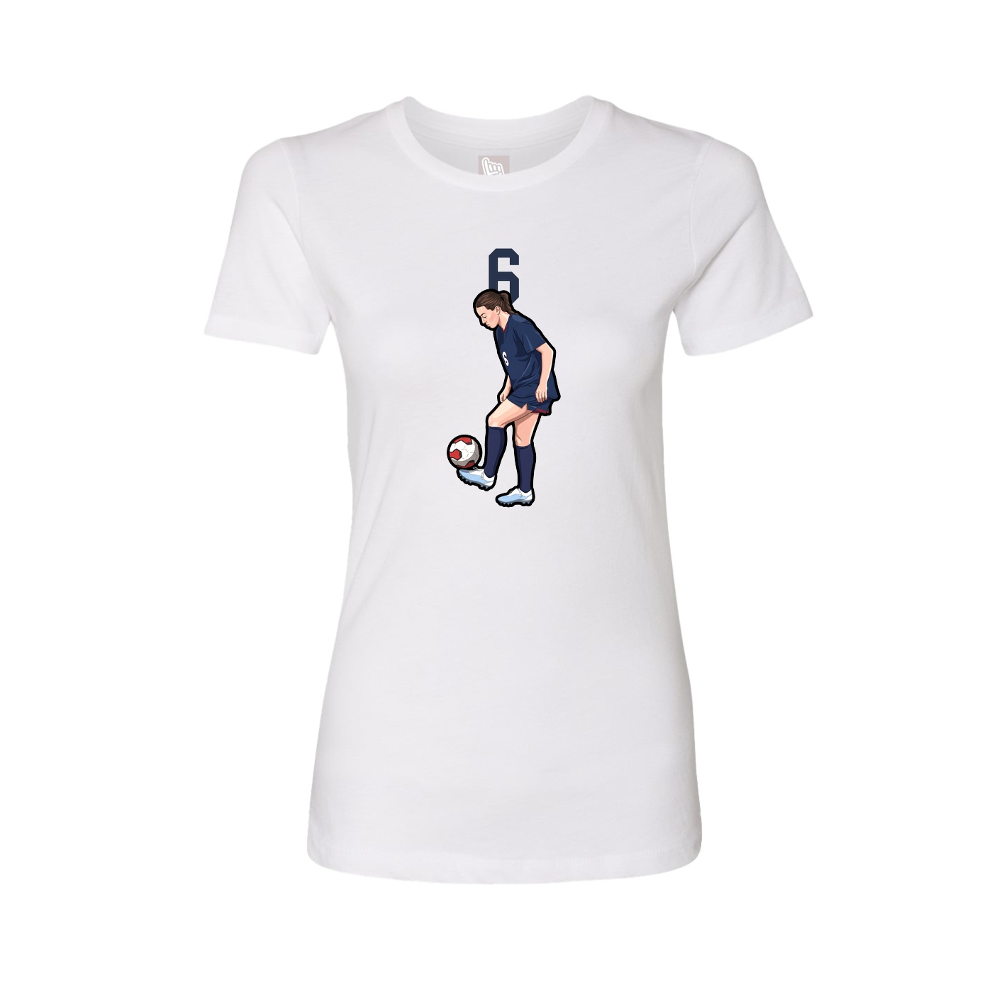 Fitted Women's Tee — Number Top in White