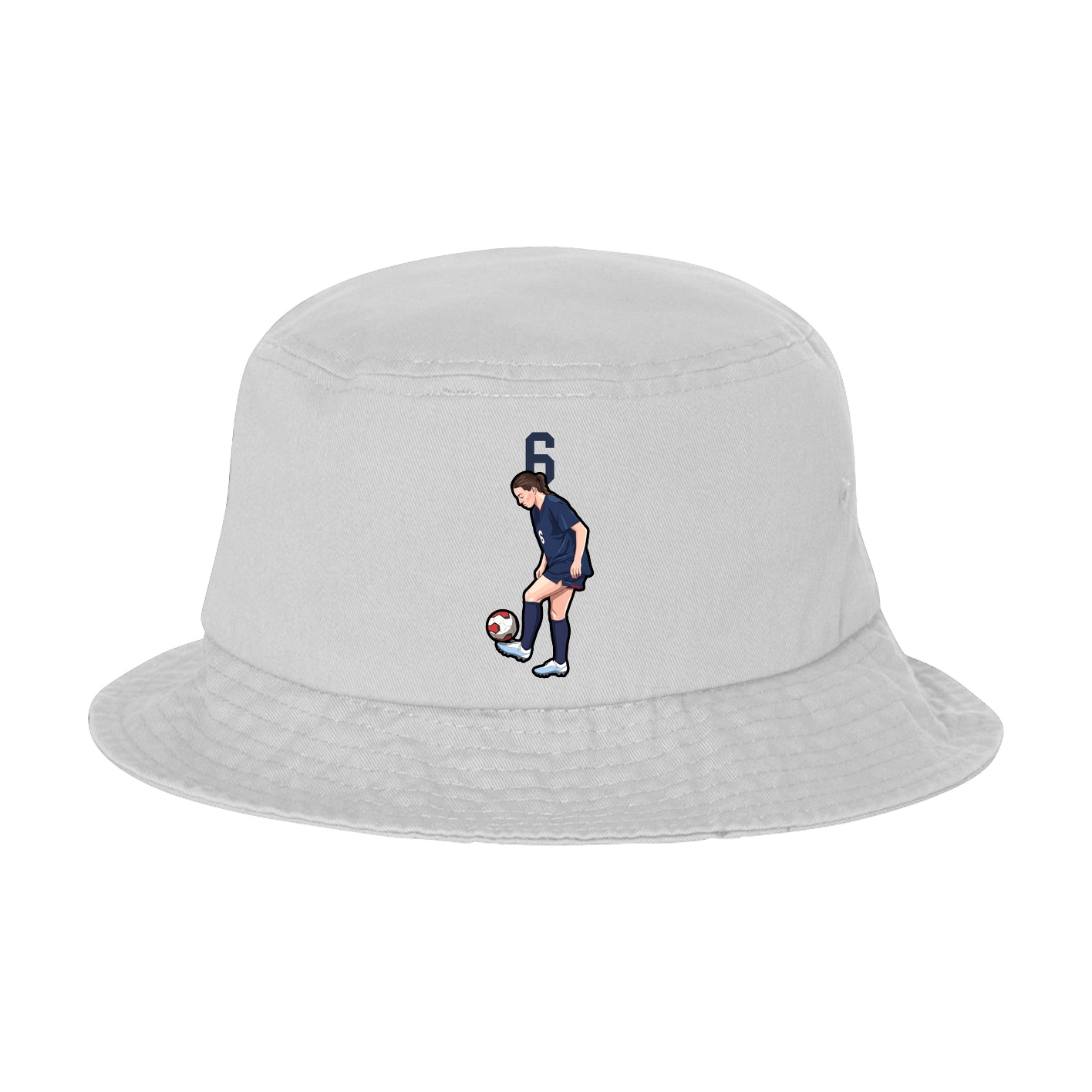 Bucket Cap — Number Top in White