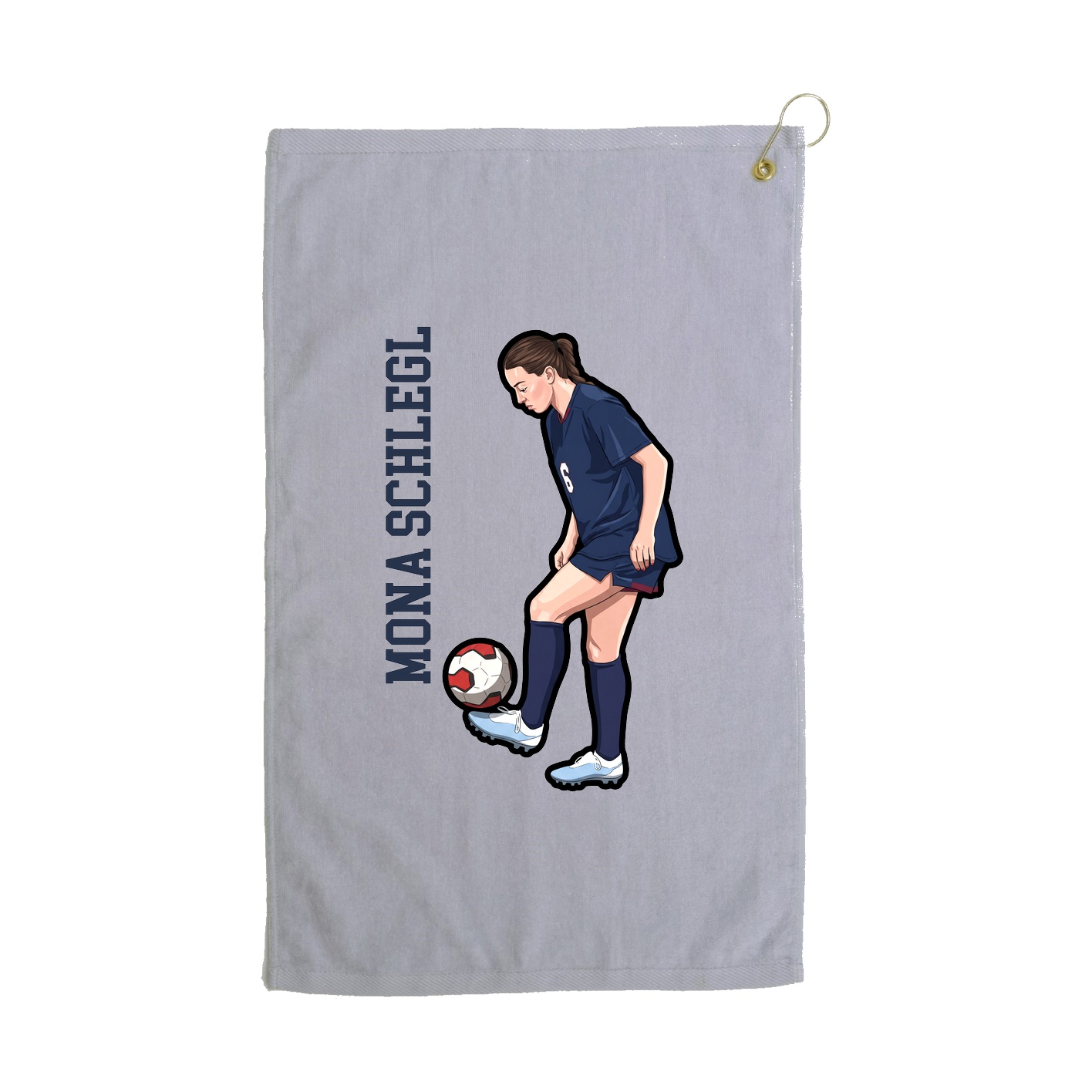 Golf Towel — Name Vertical in Grey