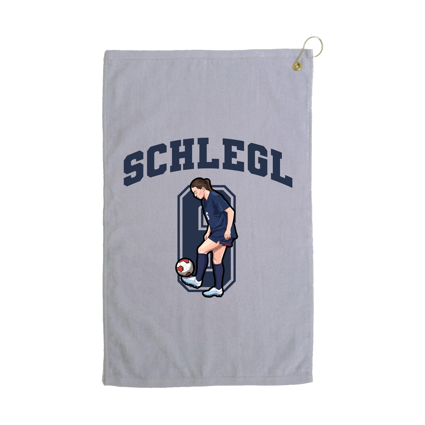 Golf Towel — Number in Grey