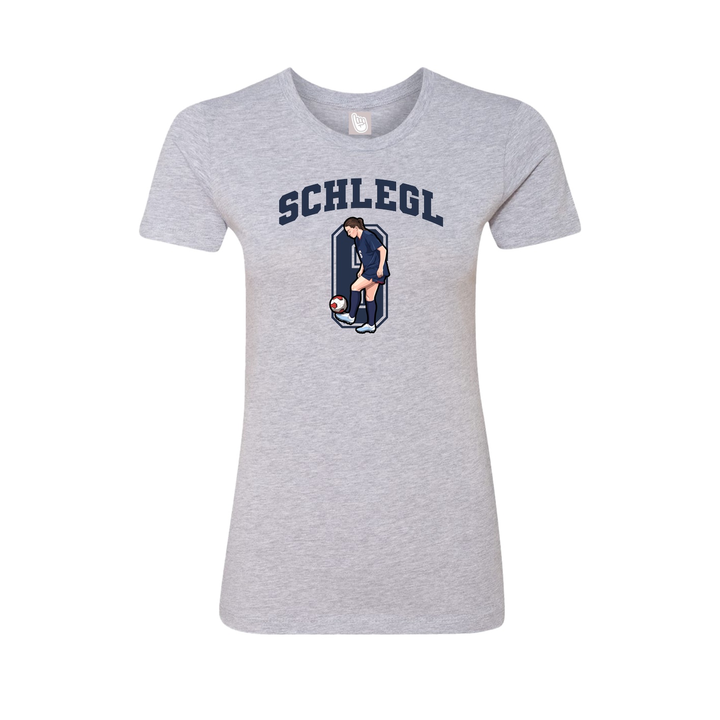 Fitted Women's Tee — Number in Grey