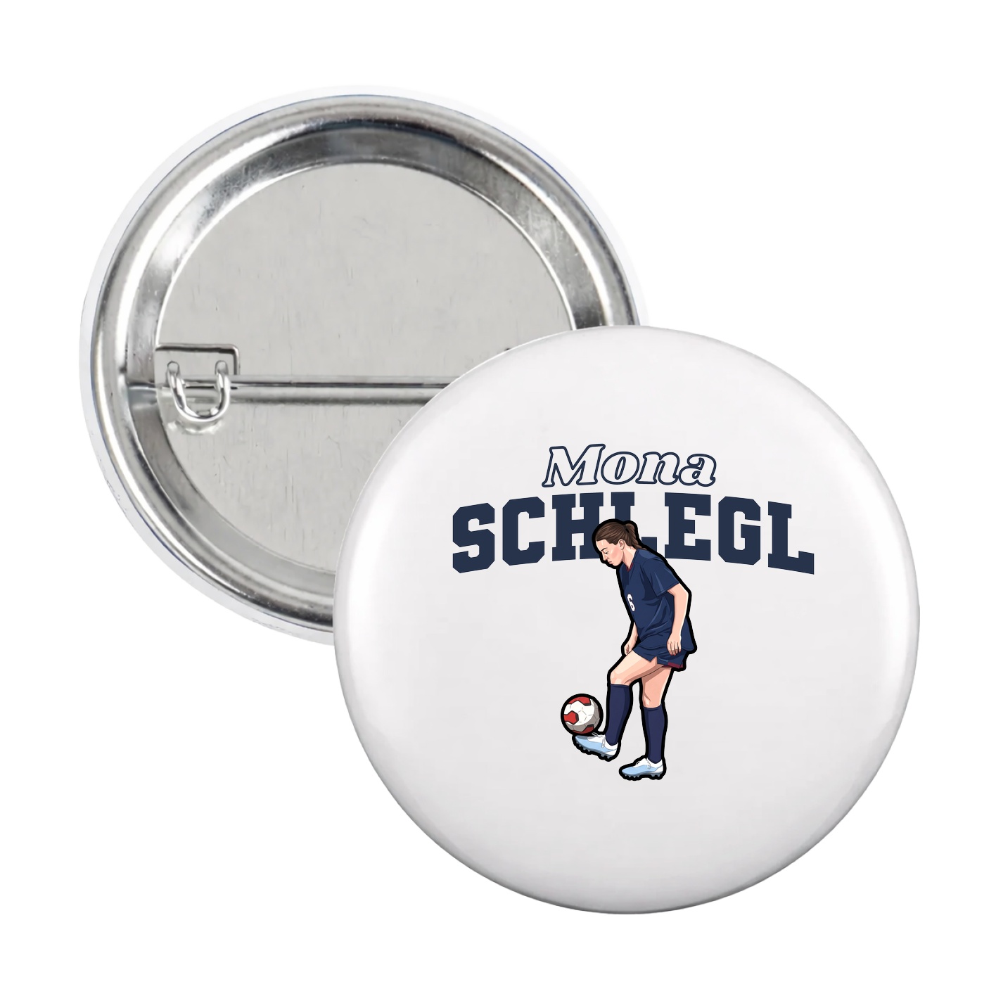 Game Day Button — Name Arch in White