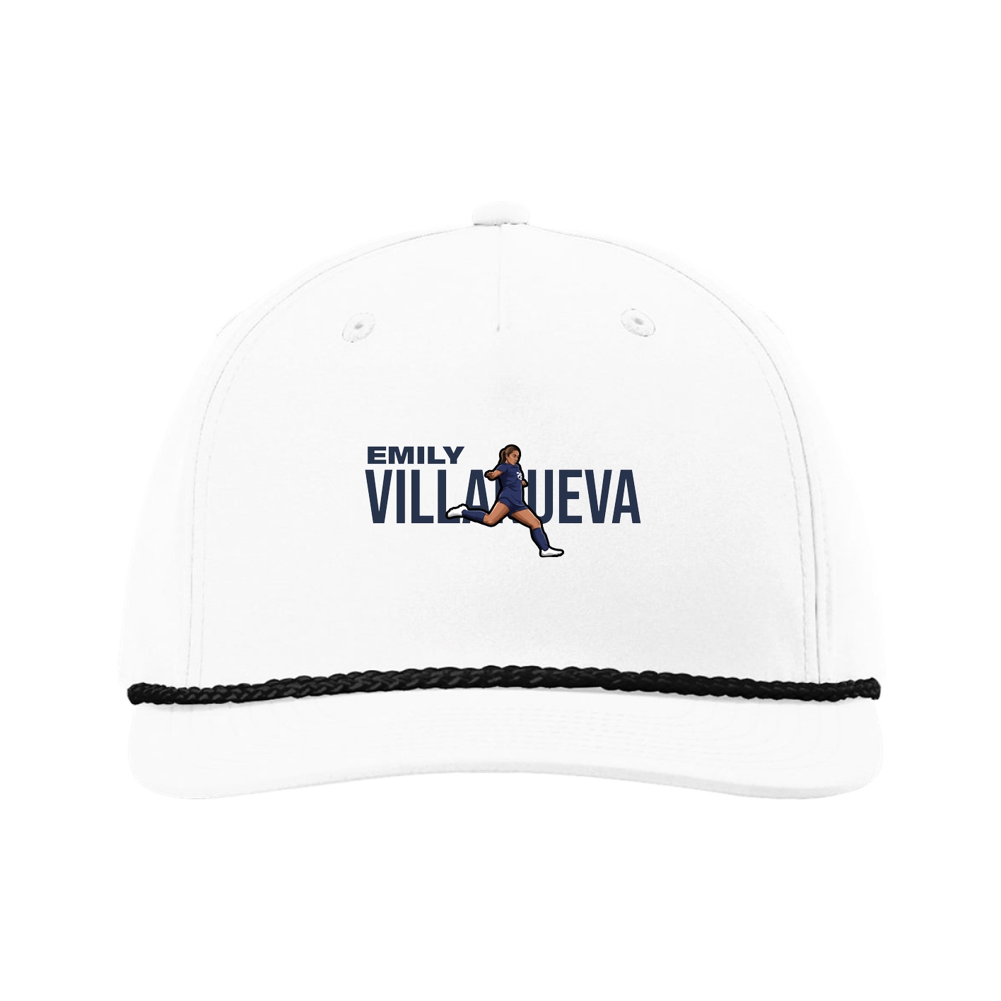 Five-Panel Classic Rope Cap — Player Name in White