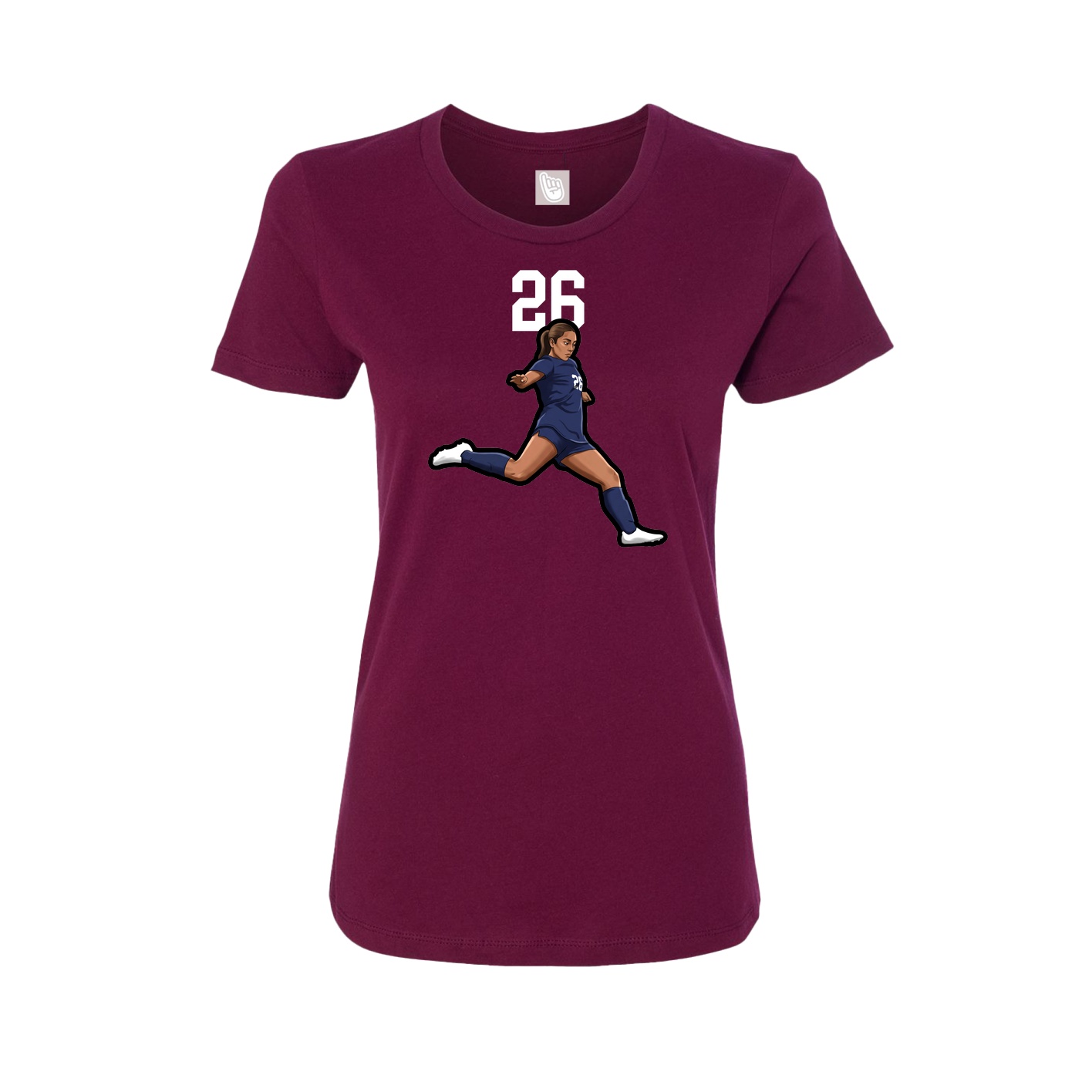 Womens Tee — Number Top in Maroon