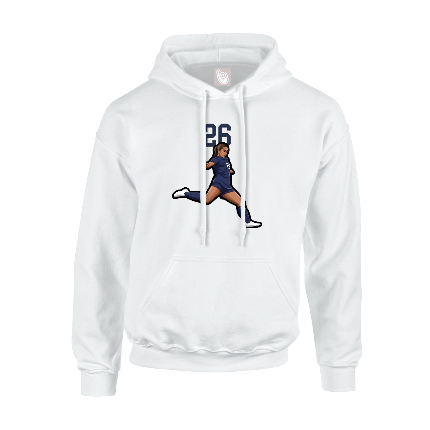 Youth Hoodie — Number Top in White