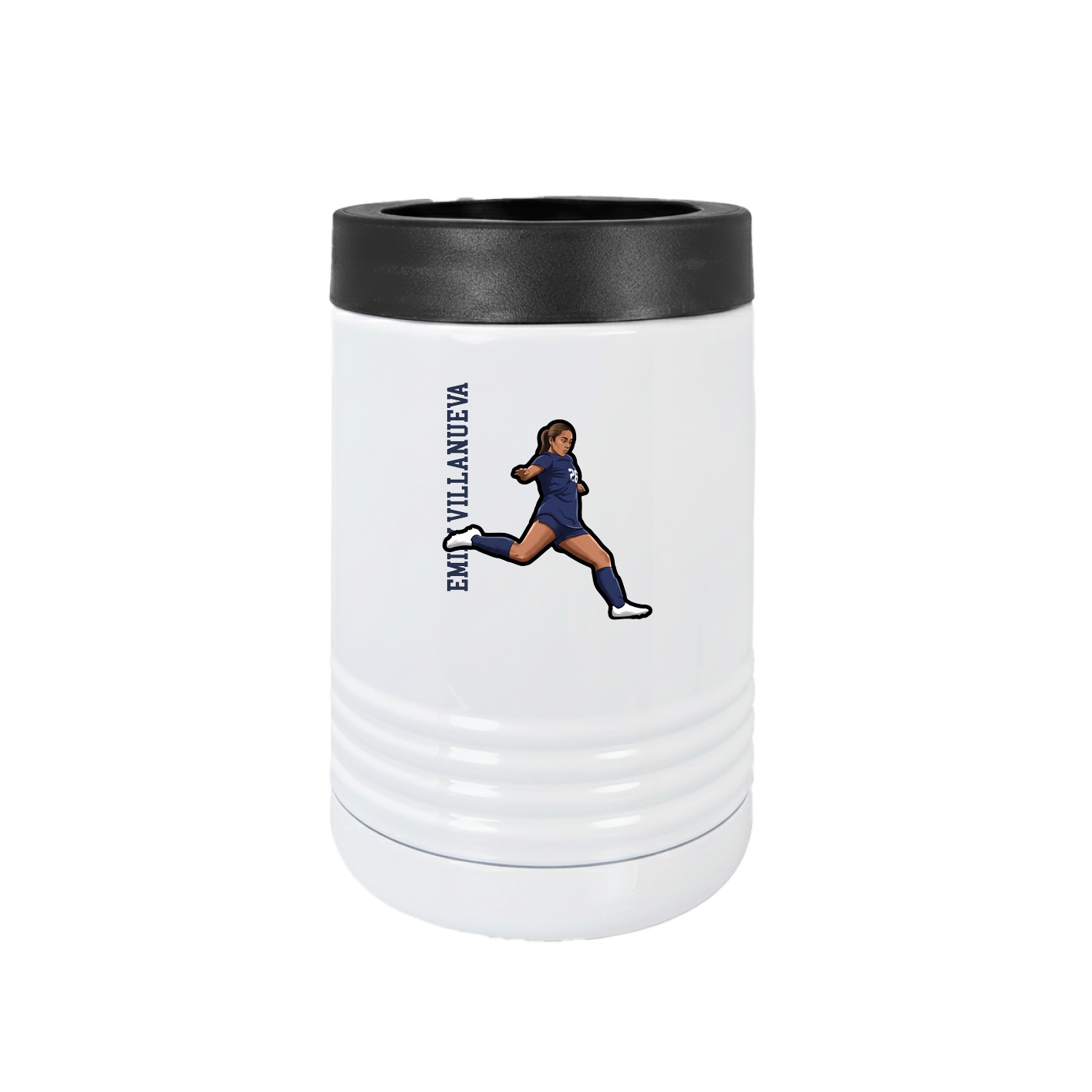 Beverage Holder — Name Vertical in White