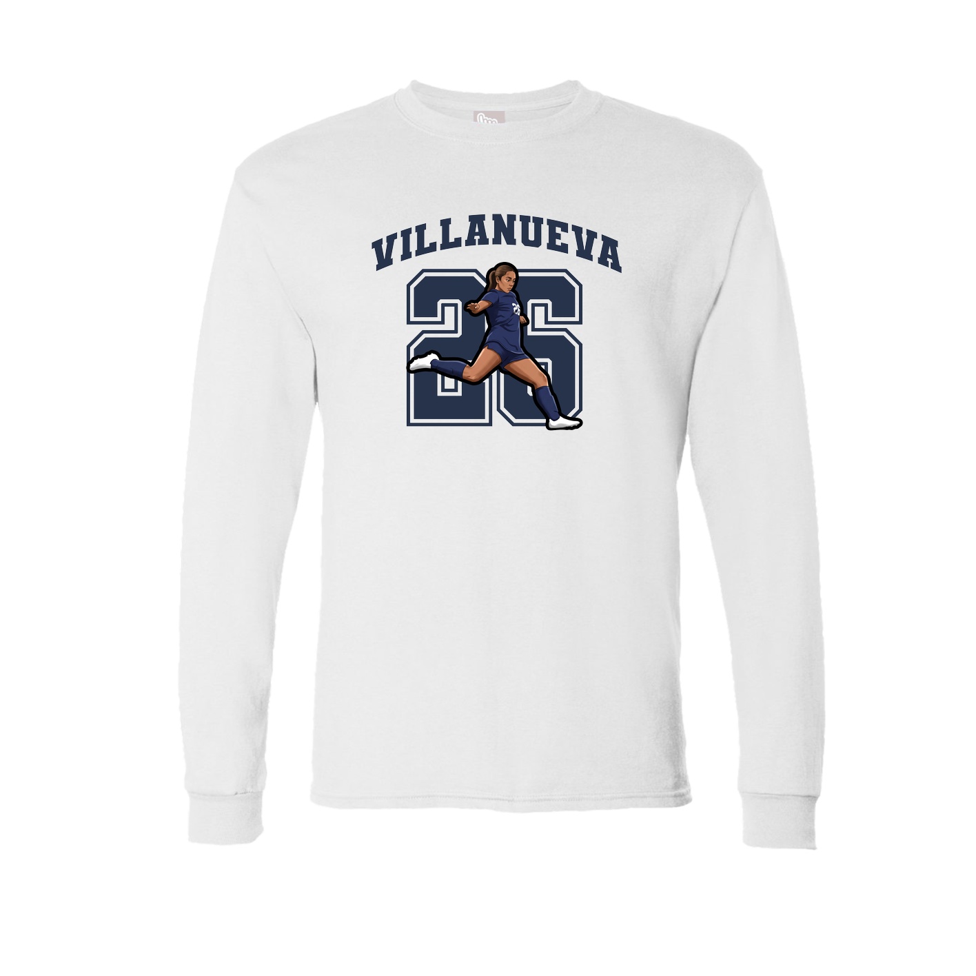 Long Sleeve Tee — Number in White