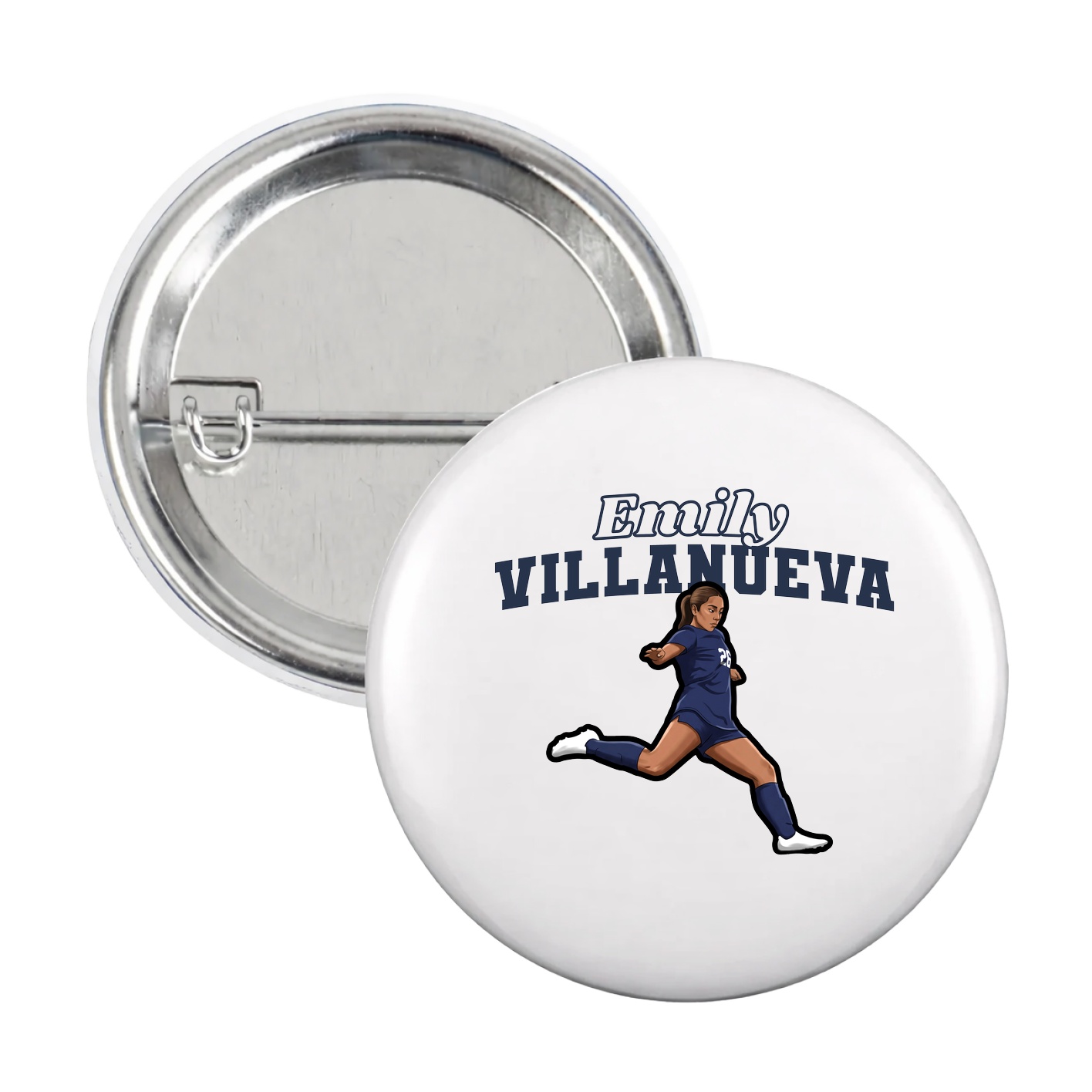 Game Day Button — Name Arch in White
