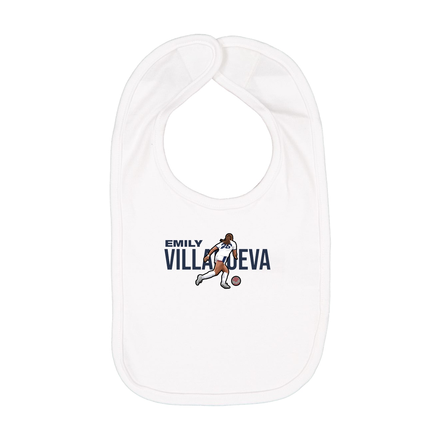 Infant Bib — Player Name in White