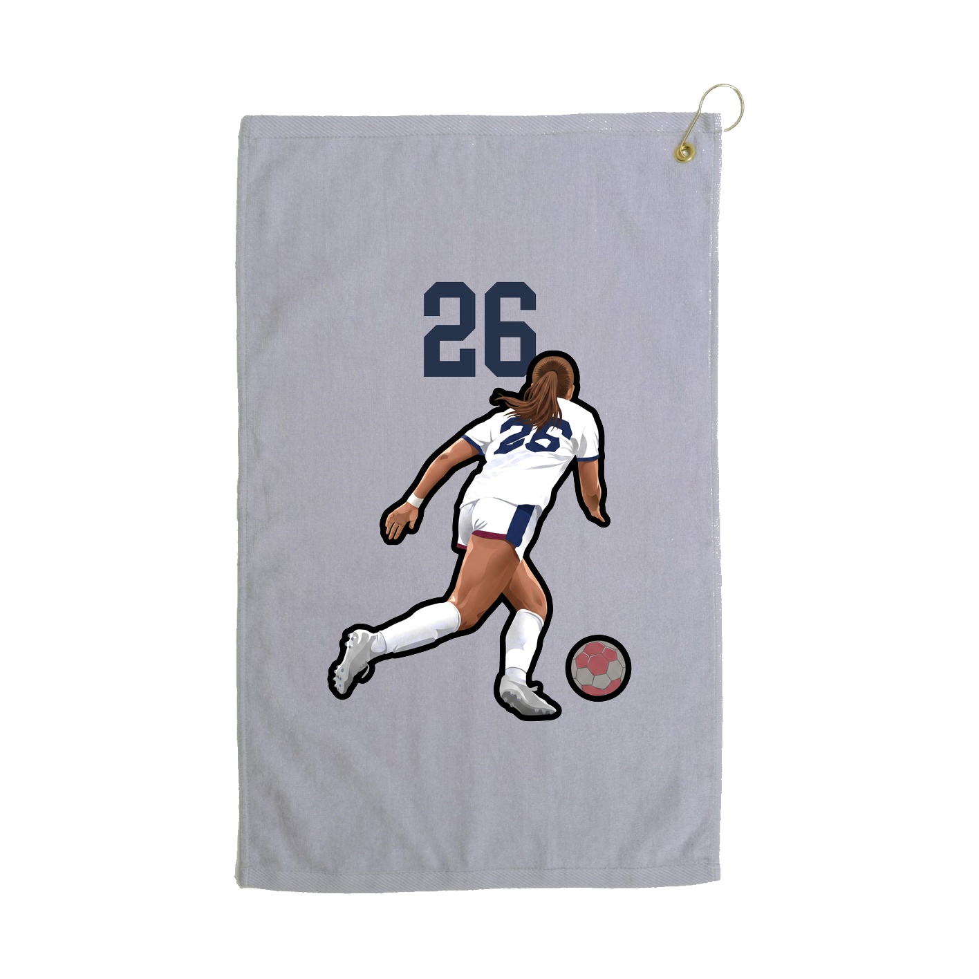 Golf Towel — Number Top in Grey