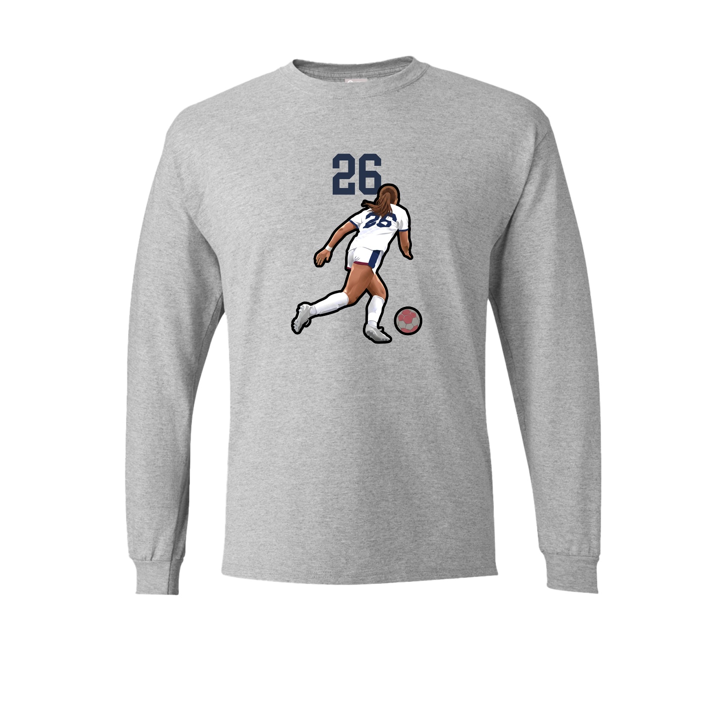 Long Sleeve Tee — Number Top in Grey