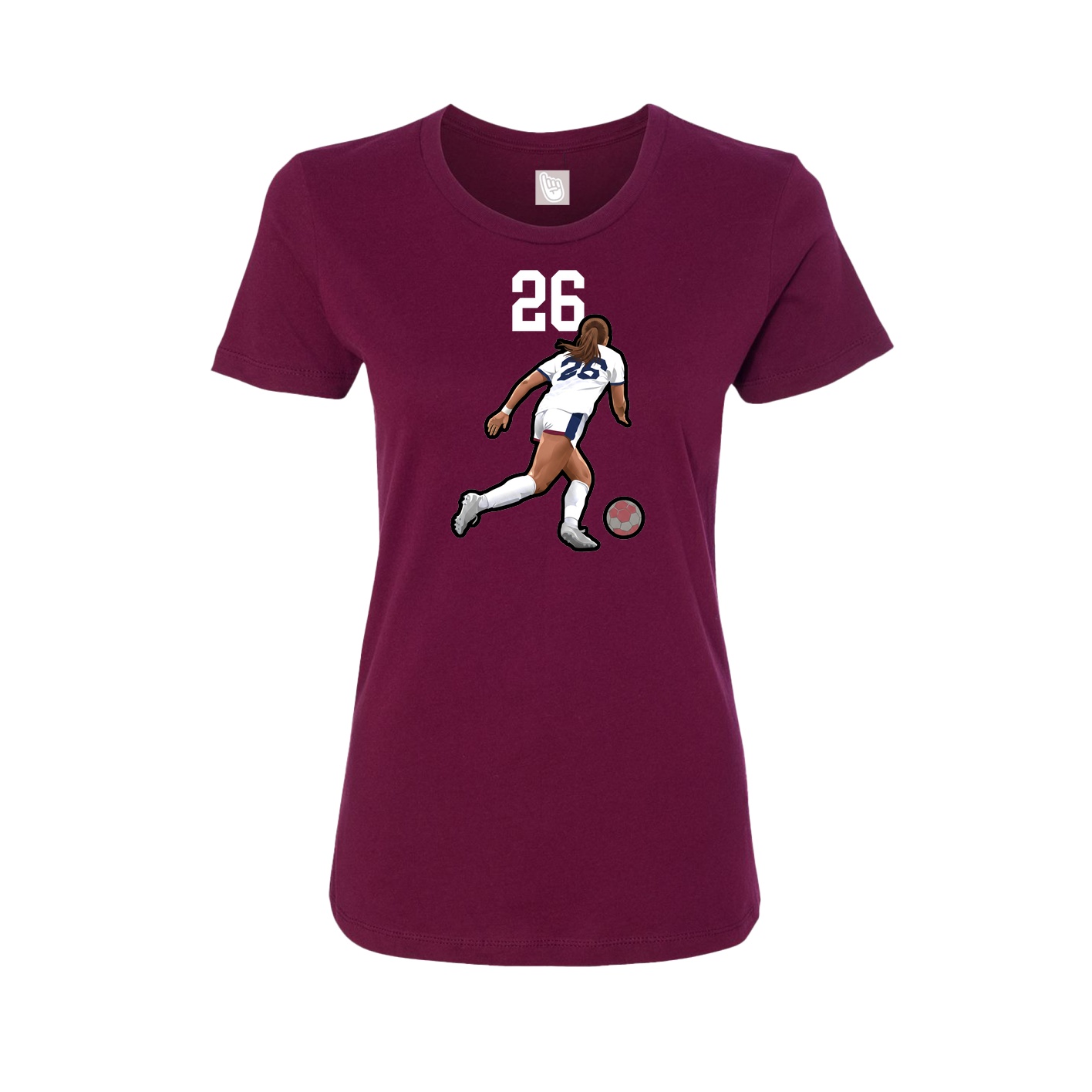 Womens Tee — Number Top in Maroon