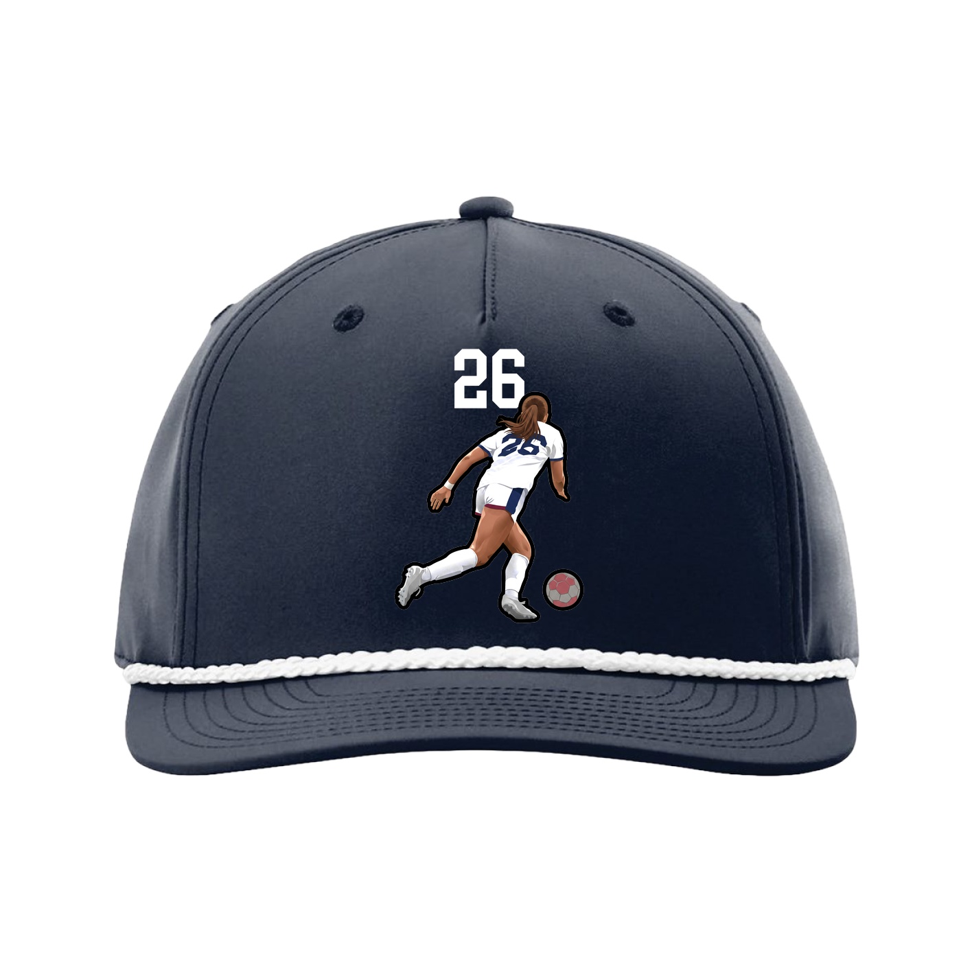 Five-Panel Classic Rope Cap — Number Top in Navy