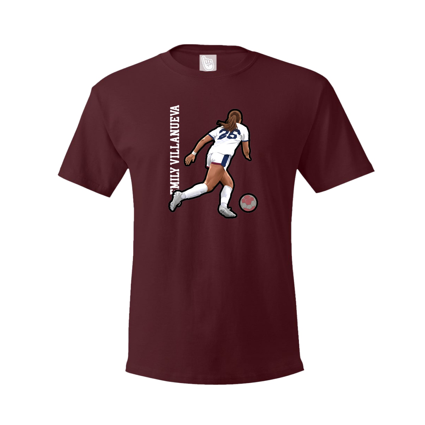 Tee — Name Vertical in Maroon
