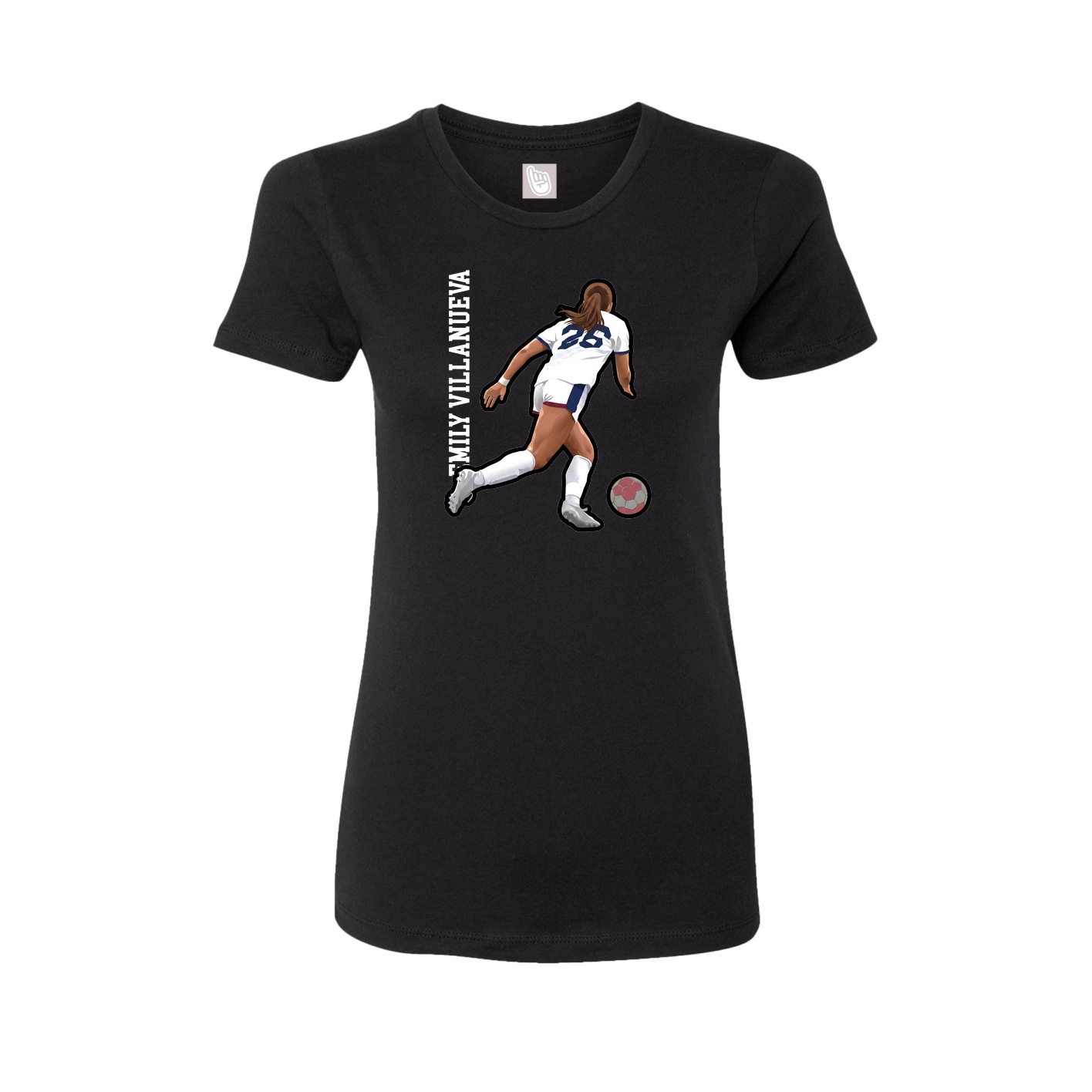 Womens Tee — Name Vertical in Black