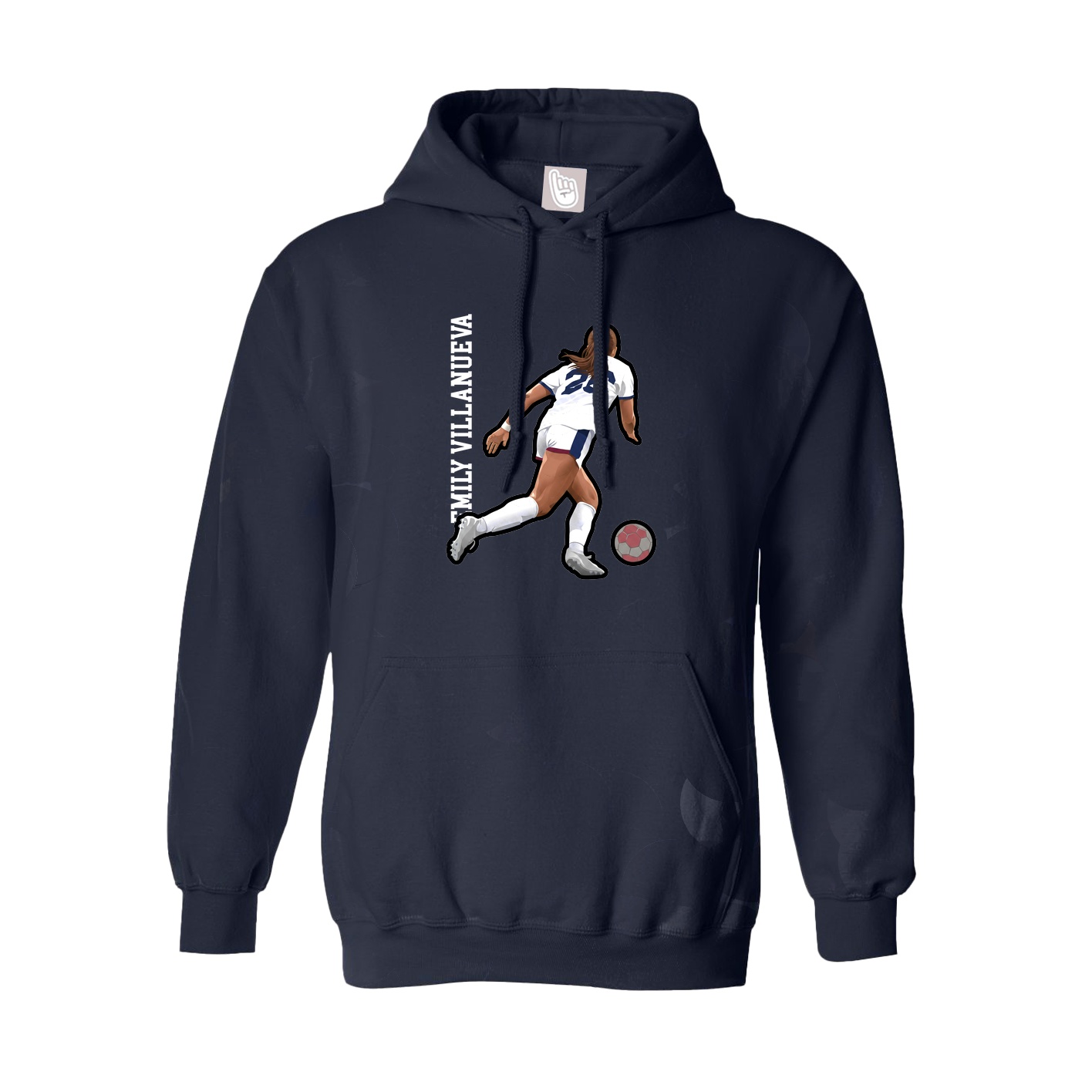 Hoodie — Name Vertical in Navy