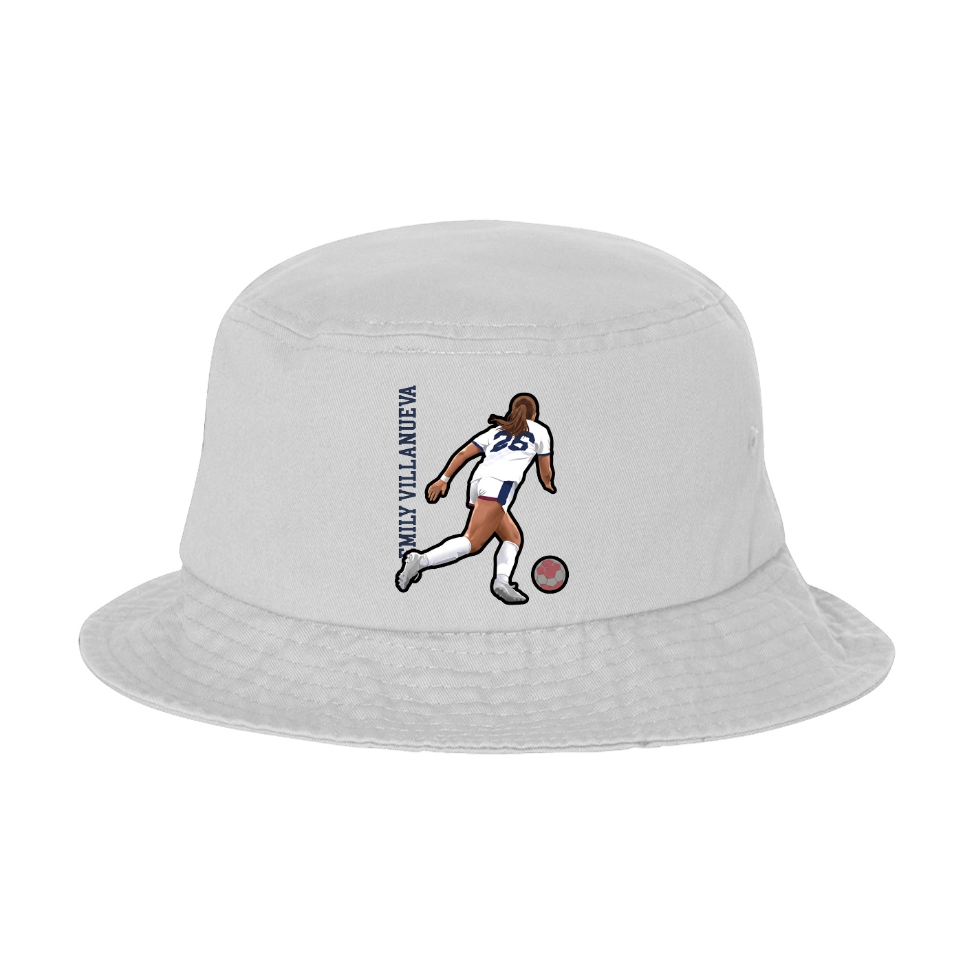 Bucket Cap — Name Vertical in White