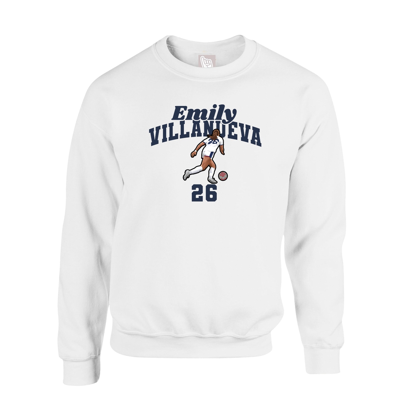Fleece Crew — Signature Arch in White