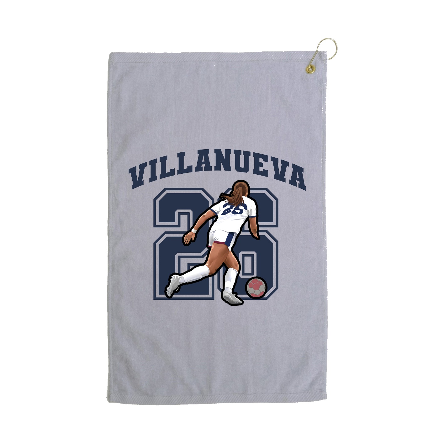 Golf Towel — Number in Grey