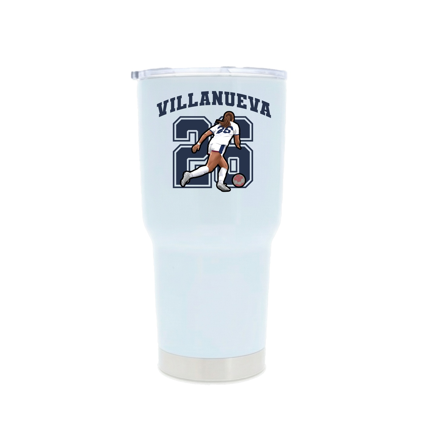 30oz Stainless Steel Tumbler — Number in White
