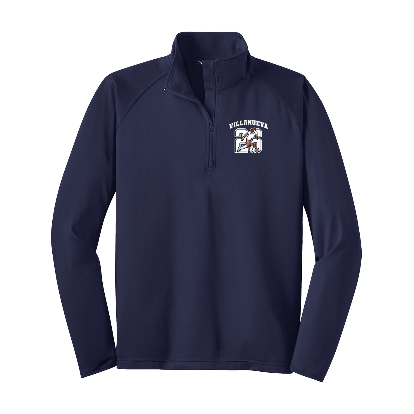 Q-Zip Pullover — Number in Navy