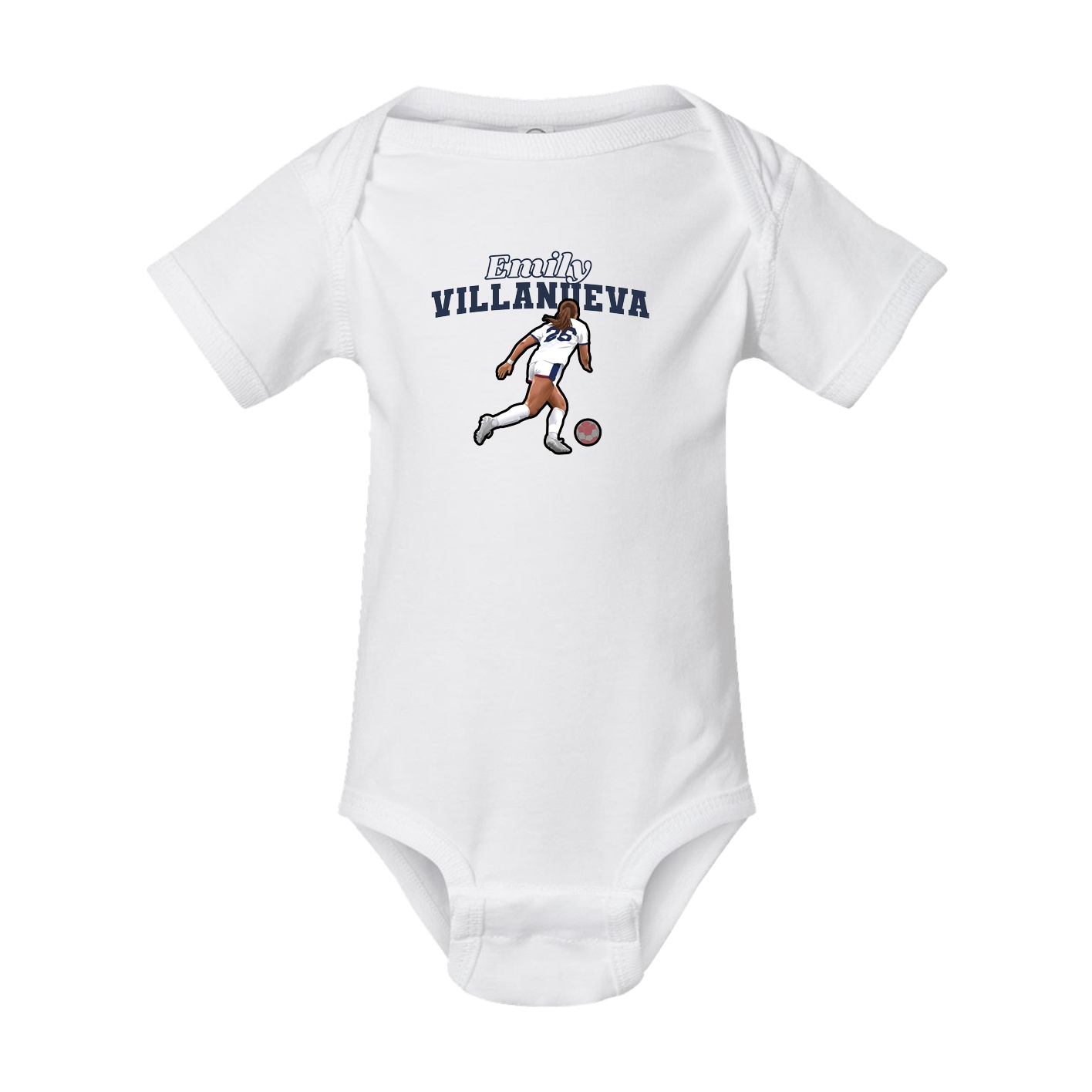 Baby Onesie — Name Arch in White