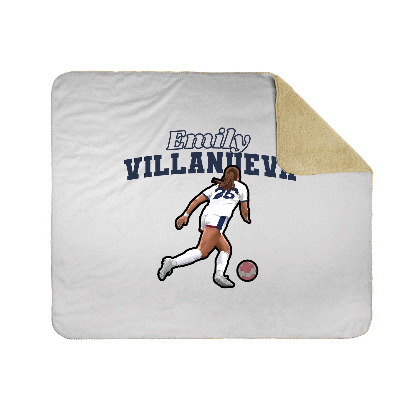 Throw Blanket — Name Arch in White